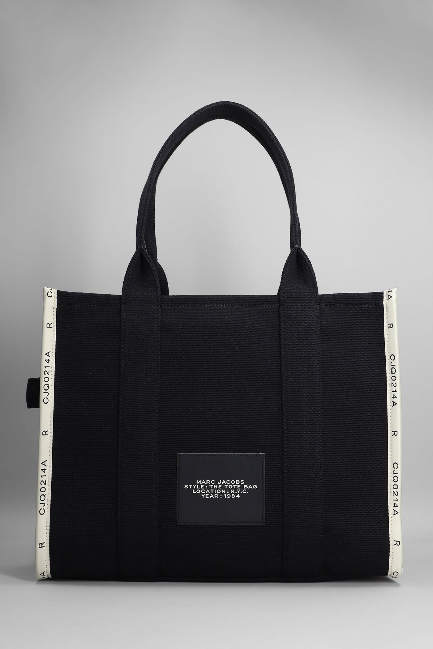 Shop Marc Jacobs The Large Tote Tote In Black Cotton