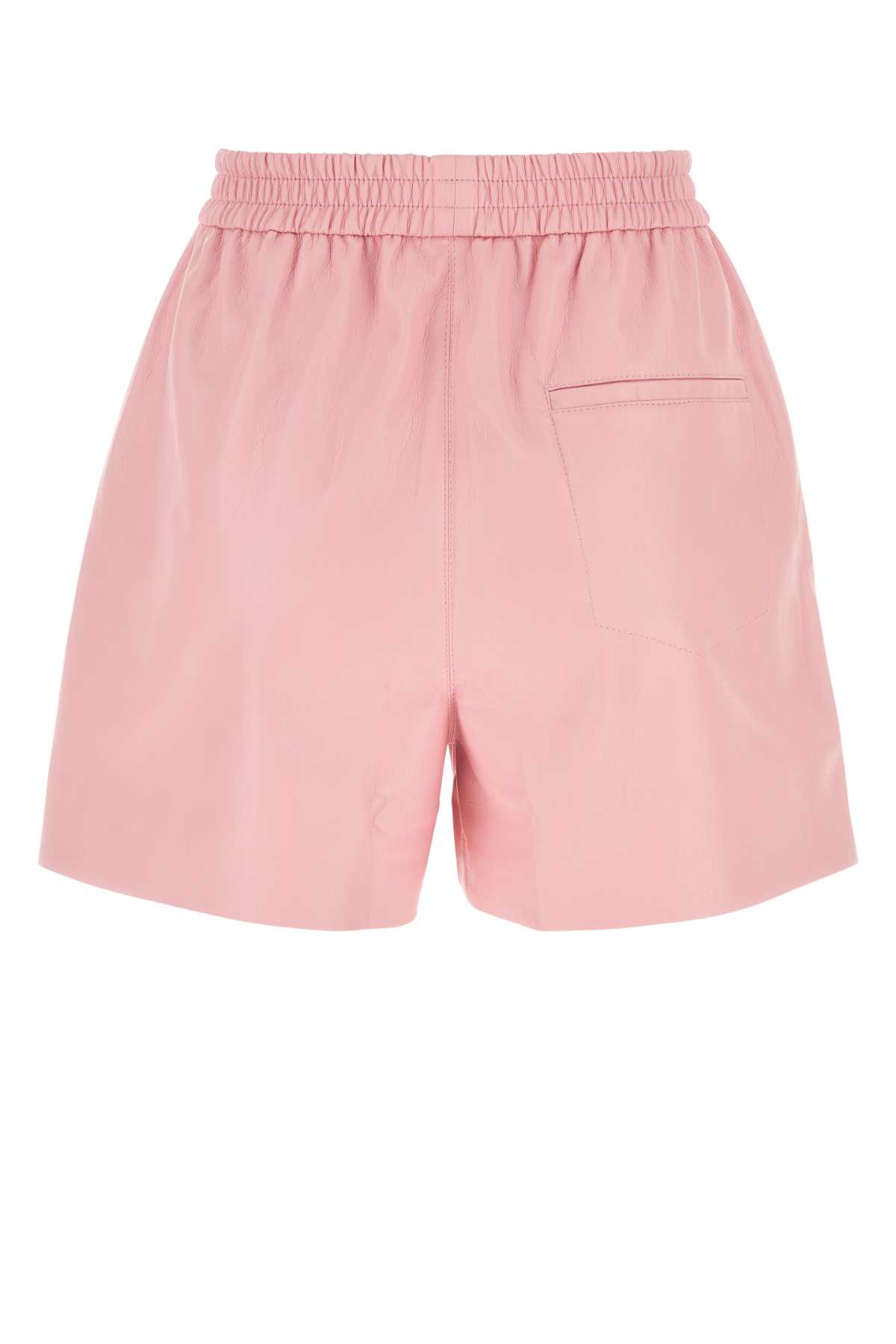 Nanushka Pink Synthetic Leather Brenna Shorts