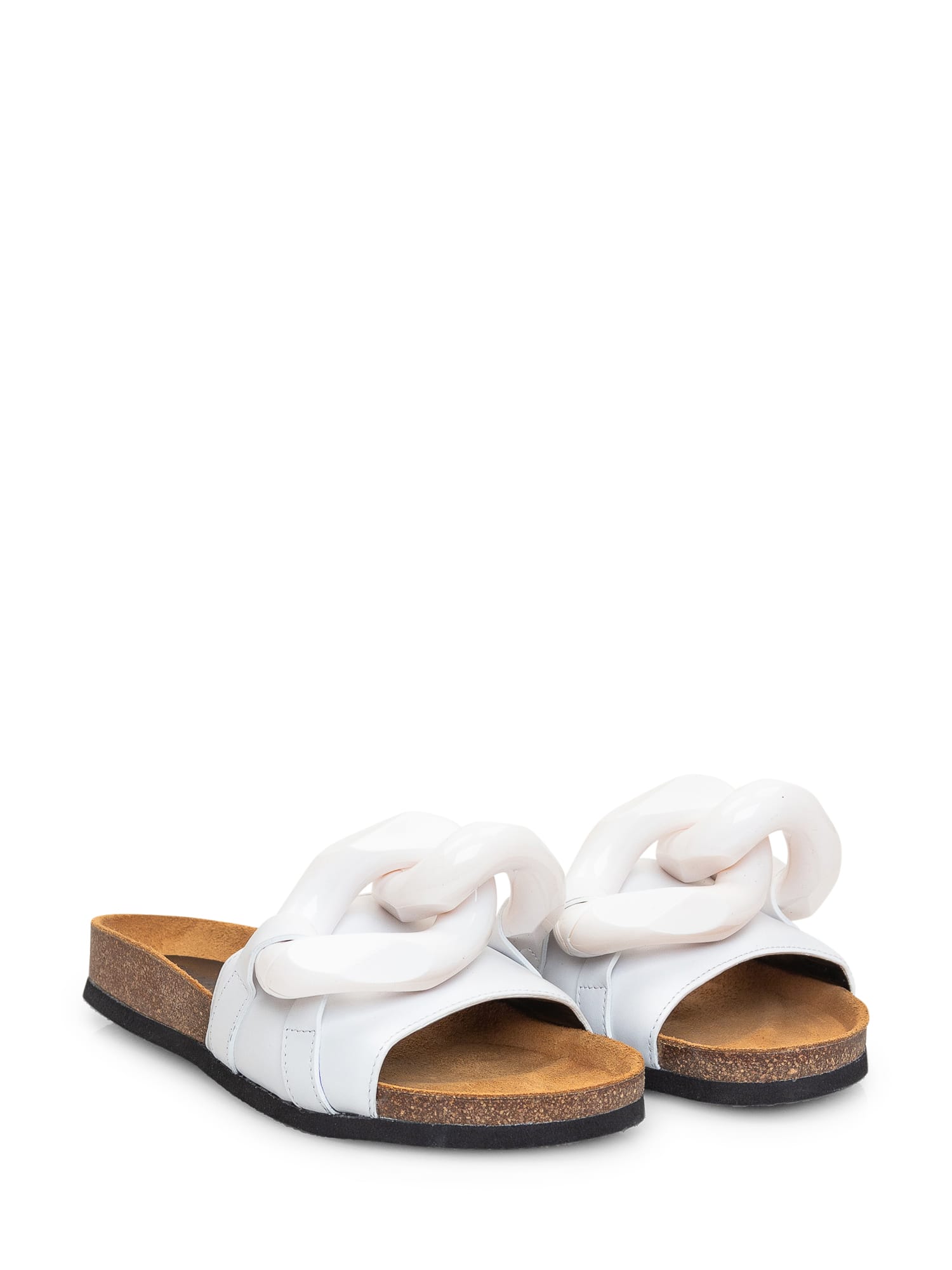 Shop Jw Anderson Chain Slide Sandal In White Chain White