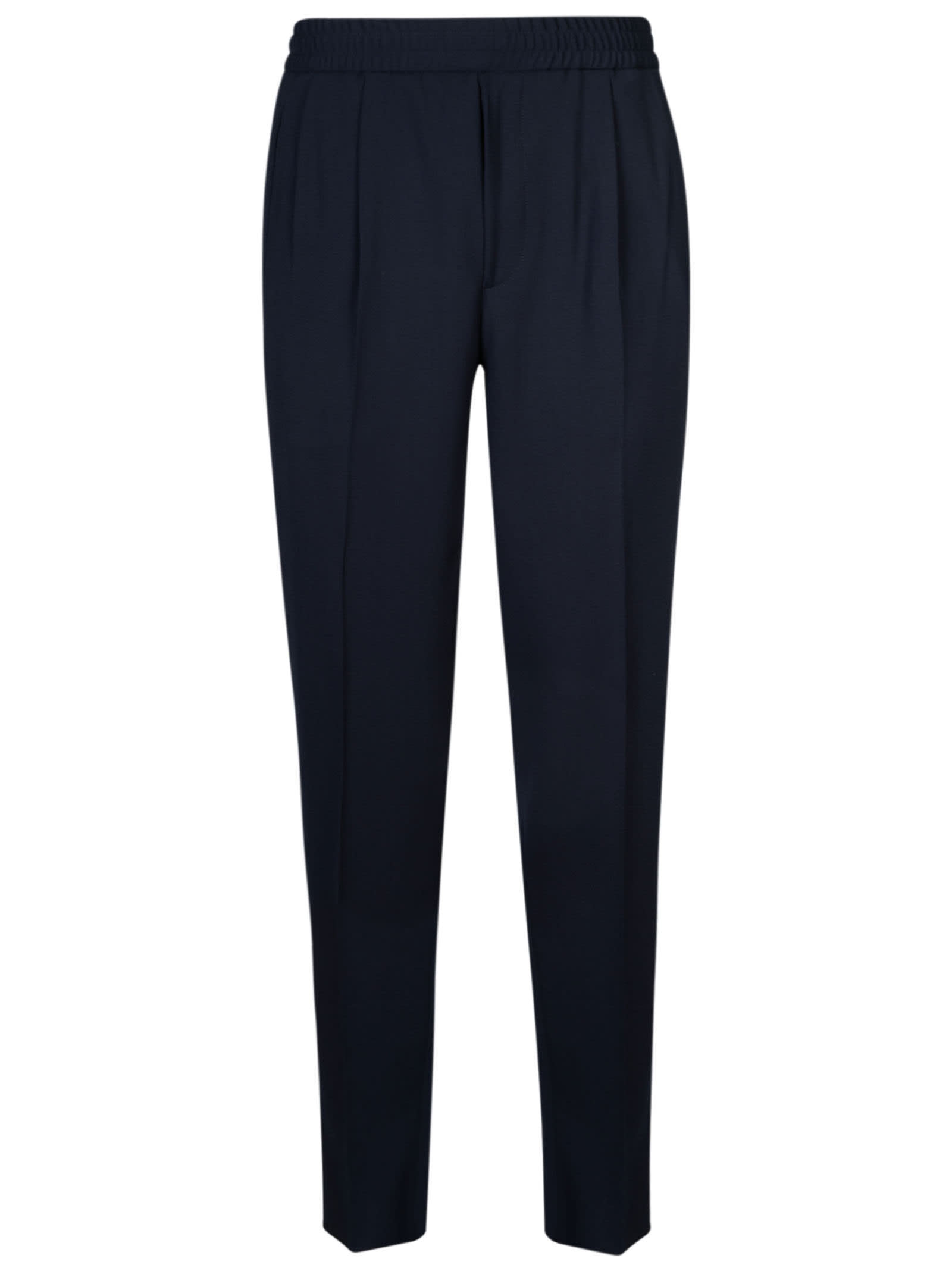 Shop Zegna Ribbed Waist Trousers In C