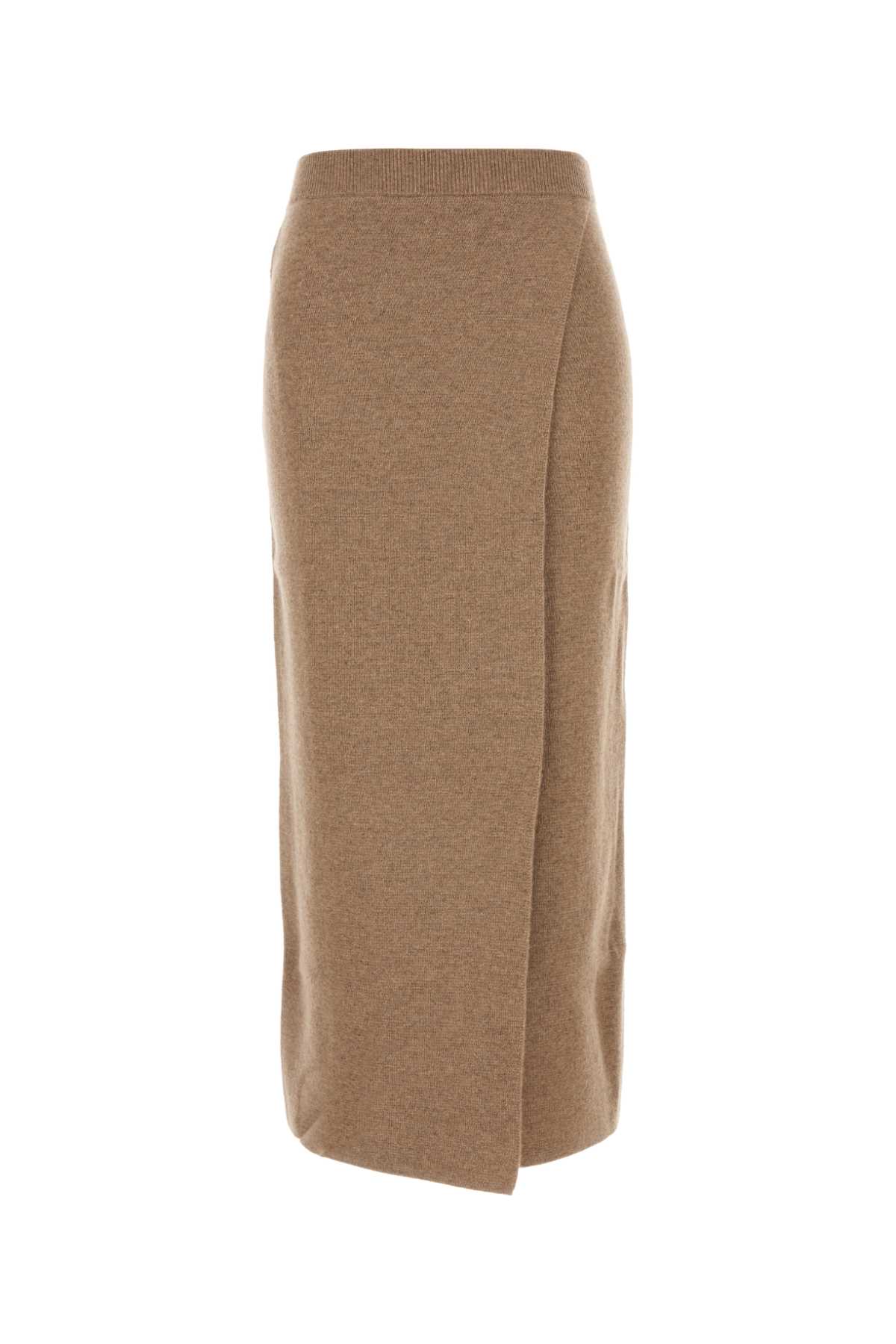 Shop Max Mara Camel Wool Blend Umbria Skirt In 007 Naturale