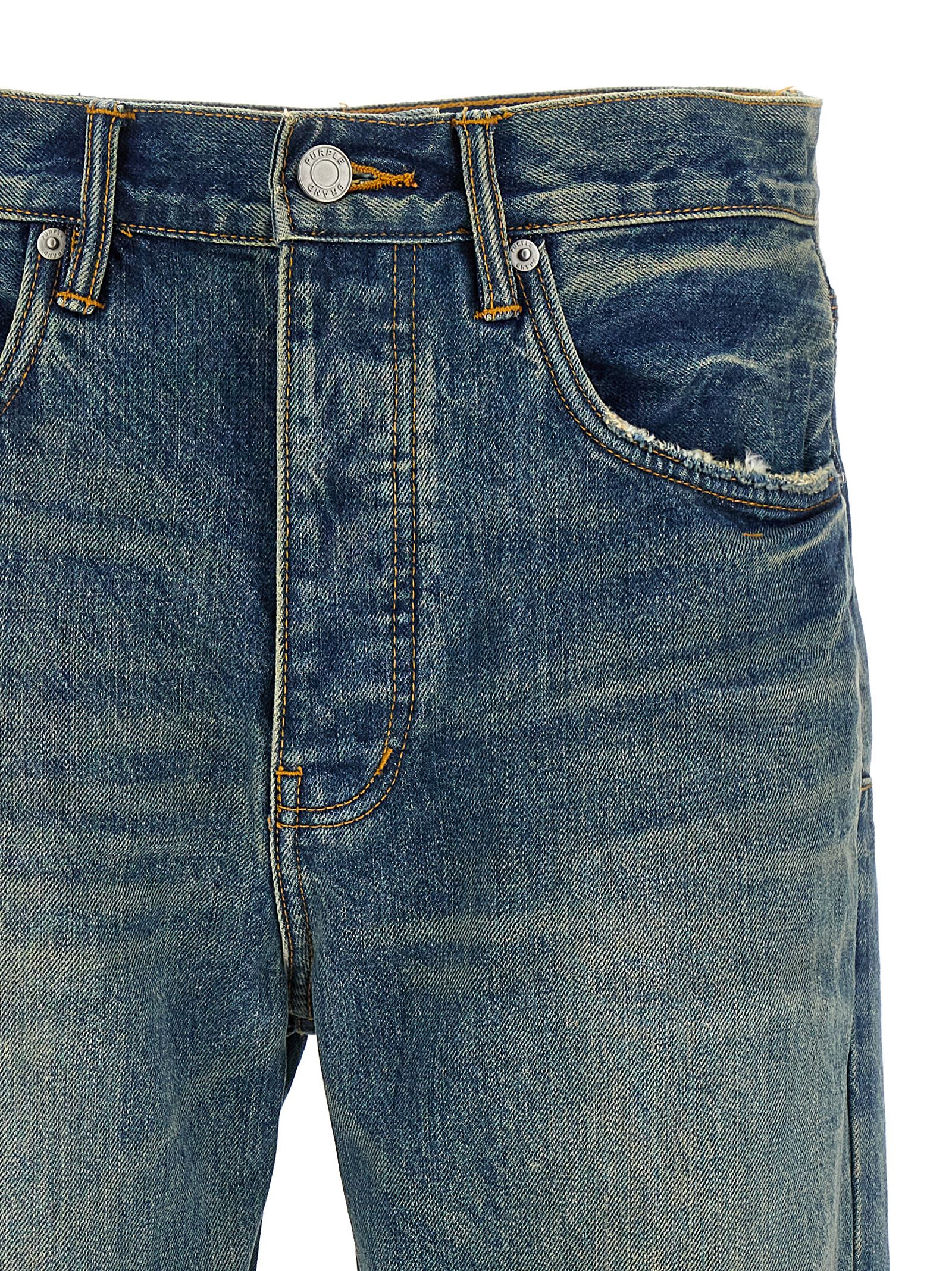Purple Brand 'hadley Vintage' Blue Jeans With Ripped Detail On The Front And Logo Patch On The Rear In Blue