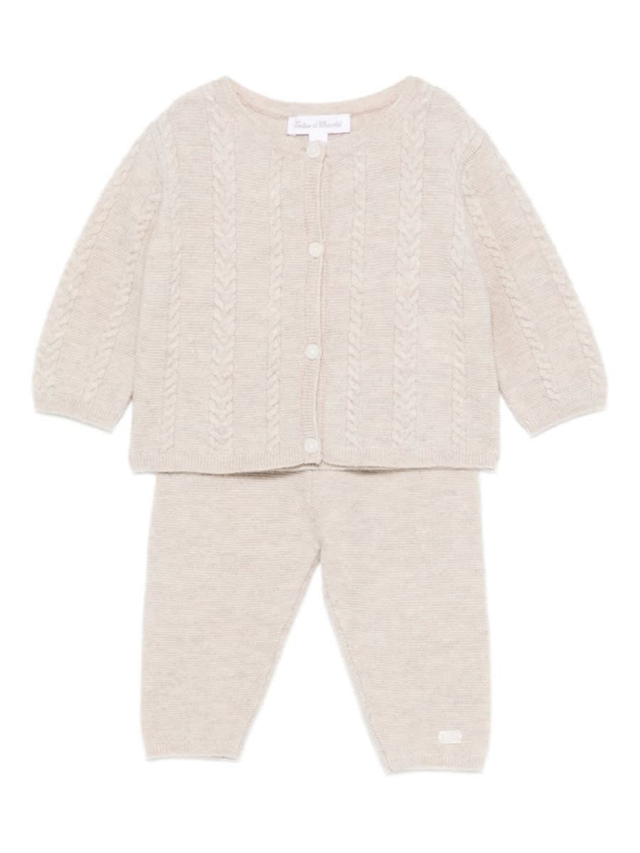 Tartine Et Chocolat Babies' Jersey Set With Pants In Neutral