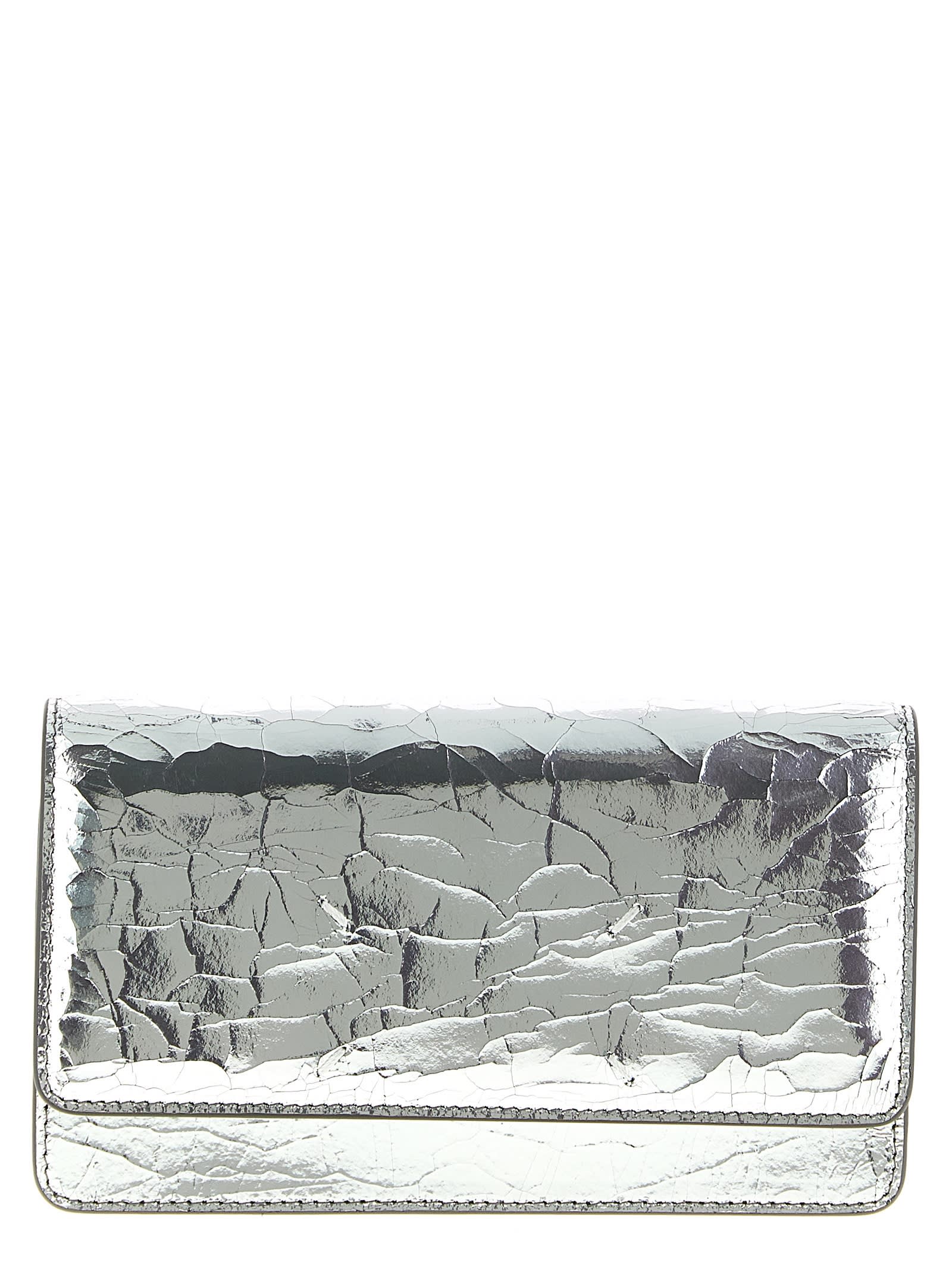 Maison Margiela Wallet On Chain Broken Mirror Wallets And Card Holders Silver In Gray
