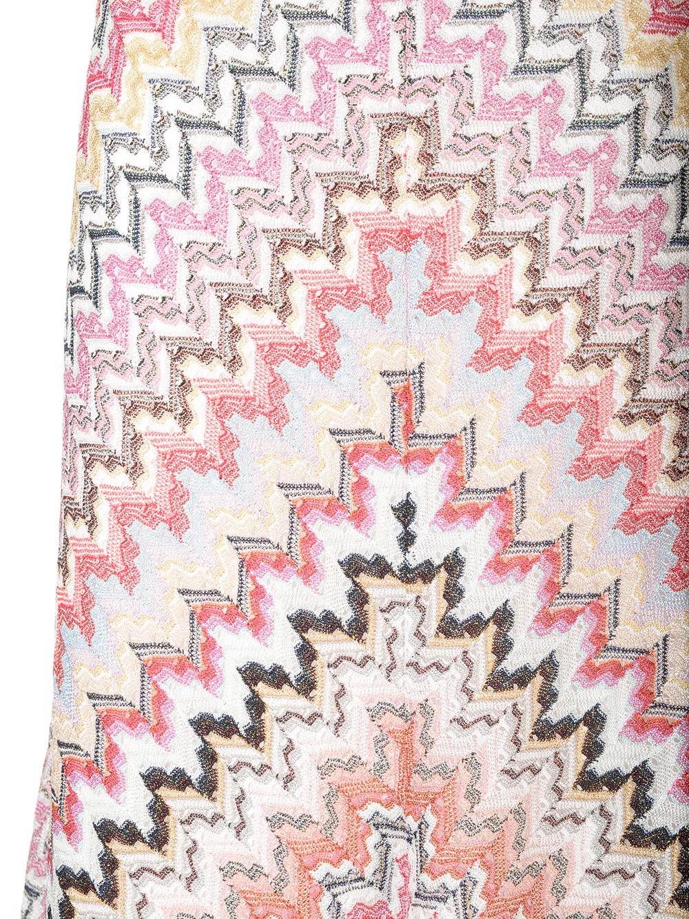 Shop Missoni Viscose Knit Maxi Skirt In Pink/white
