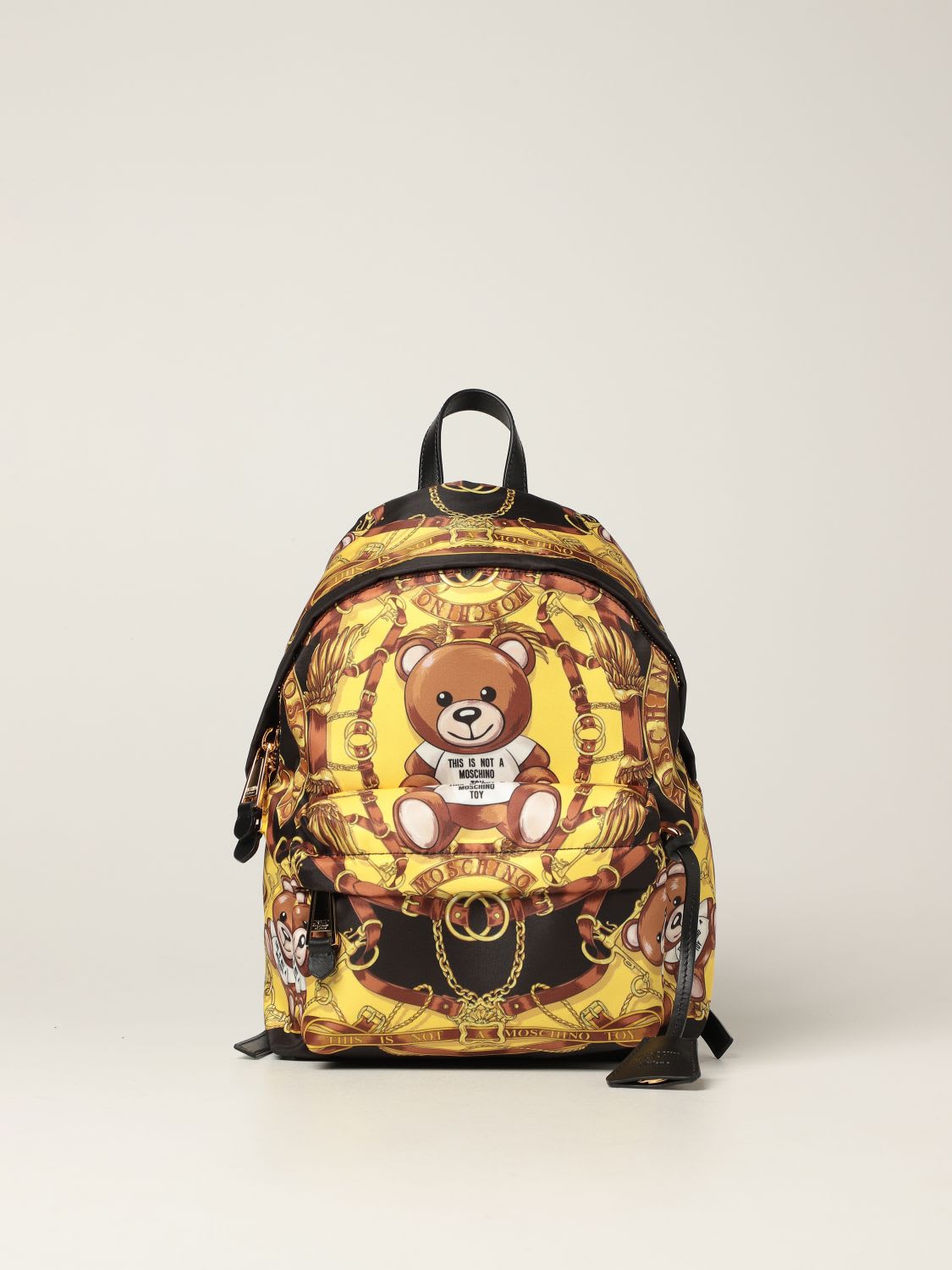 Moschino Couture Backpack Moschino Couture Nylon Backpack With Foulard And Teddy Print