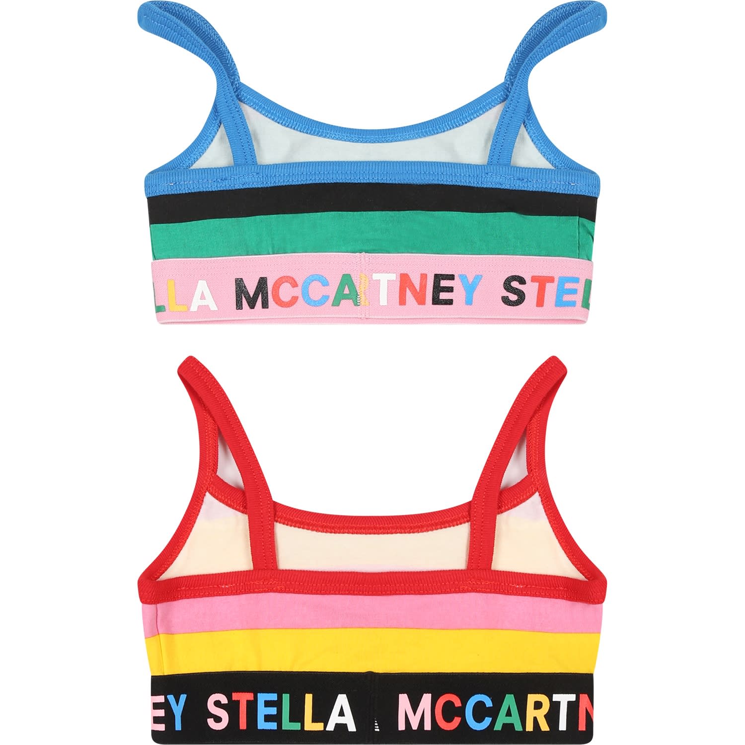 Stella Mccartney Multicolor Bra Set For Girlwith Logo In Multicolor
