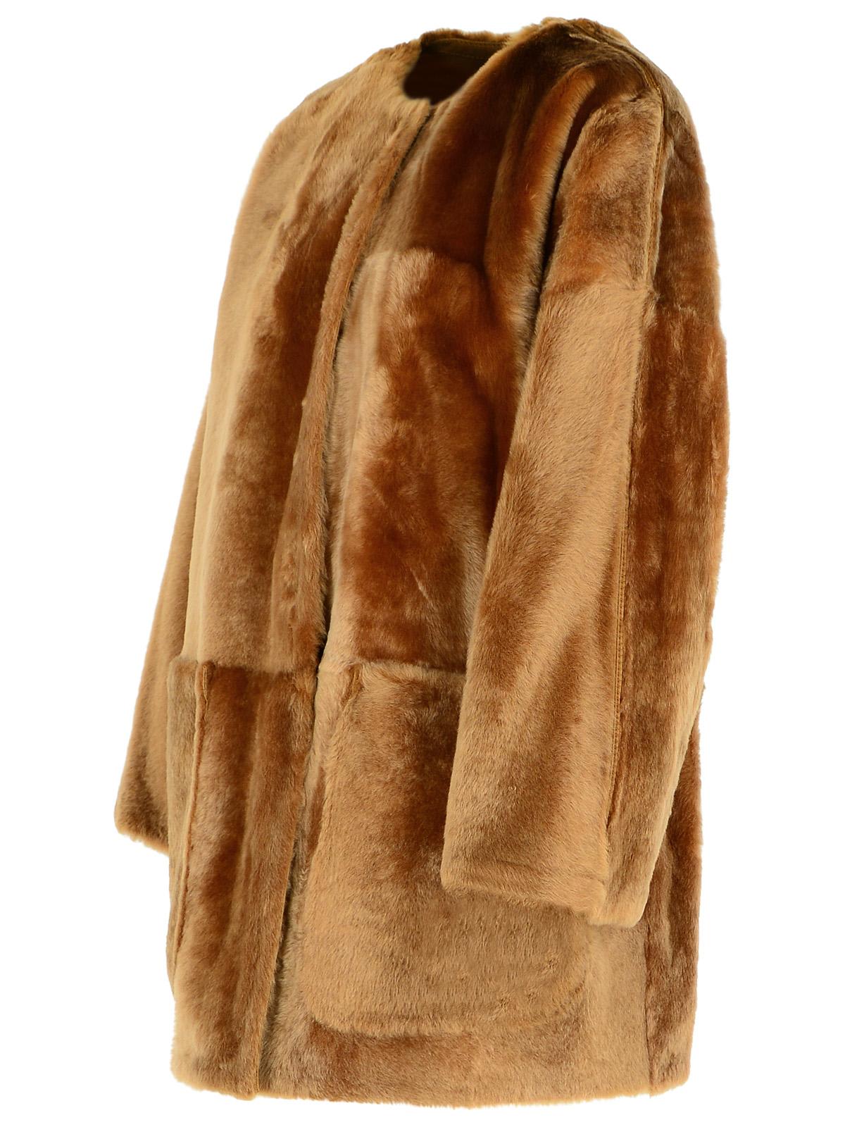 Shop Max Mara Santos Reversible Brown Shearling Sheepskin