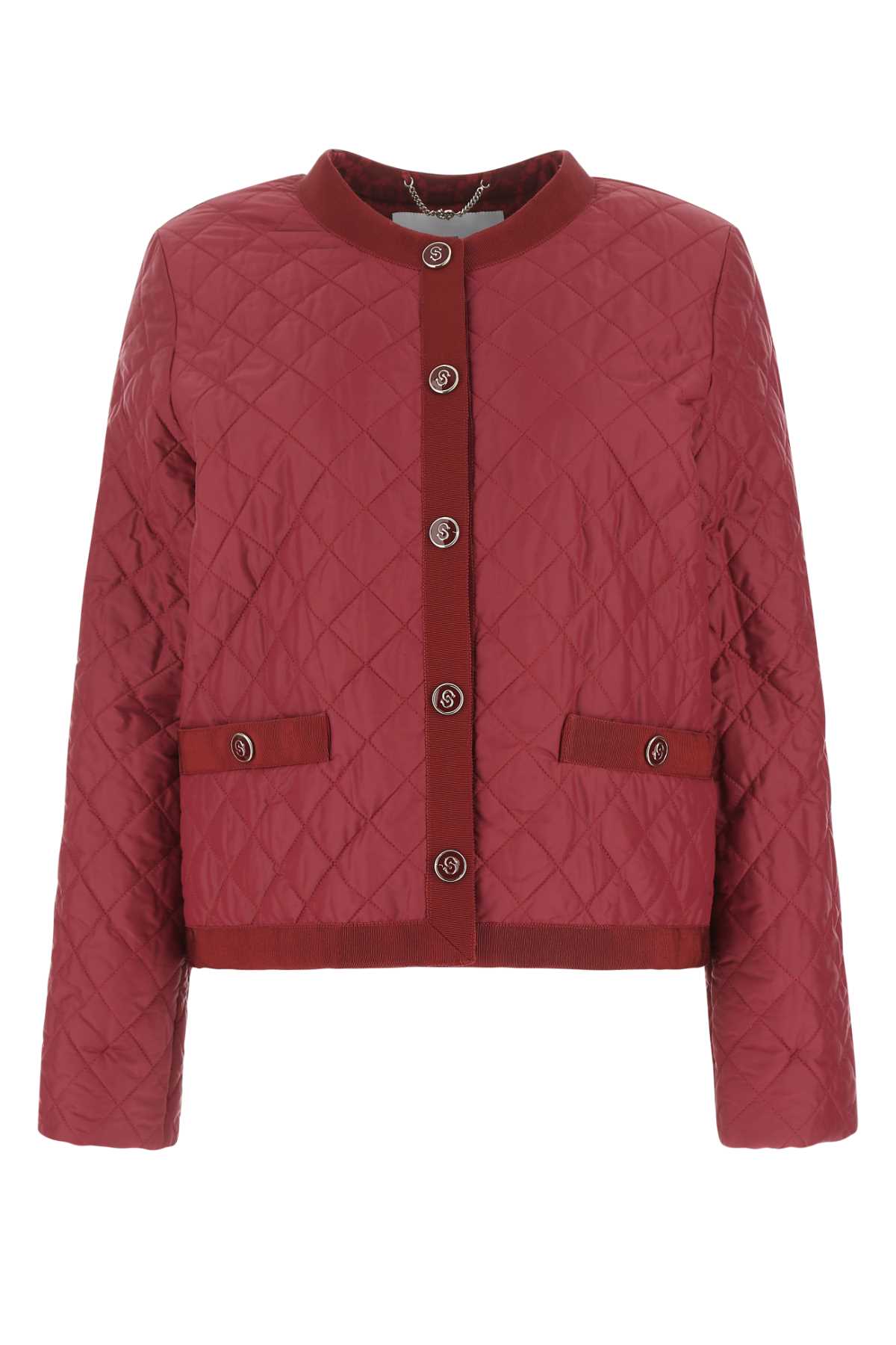 Shop Ferragamo Dark Red Nylon Jacket In Melmelmelrib