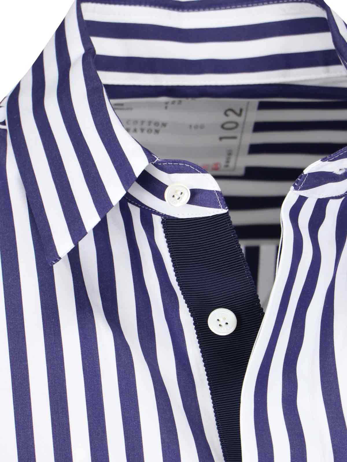 Shop Sacai Striped Shirt In Blue