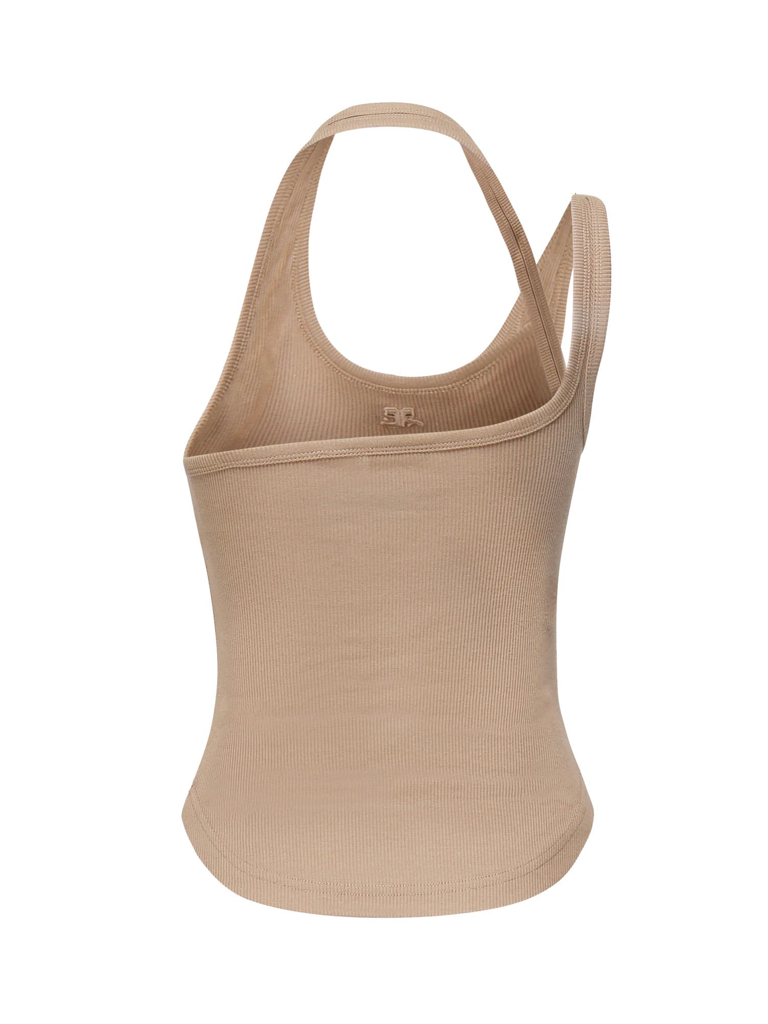 Courrèges Tank Top With Asymmetrical Buckle In Brown