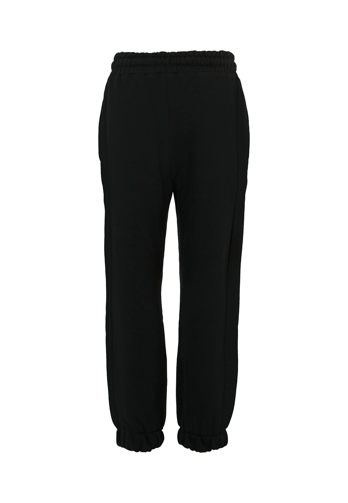 Msgm Black Sweatpants For Kids With Logo In Black