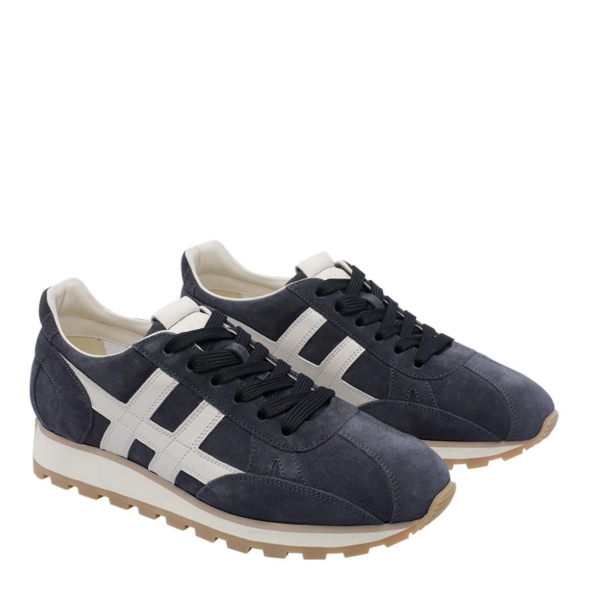 Hogan Suede H671 Allacciato Sneakers In Blue