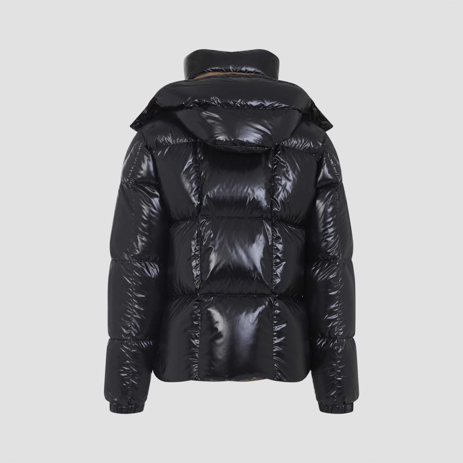 Moncler Parana Glossy Hooded Short Down Jacket Clothing In Black