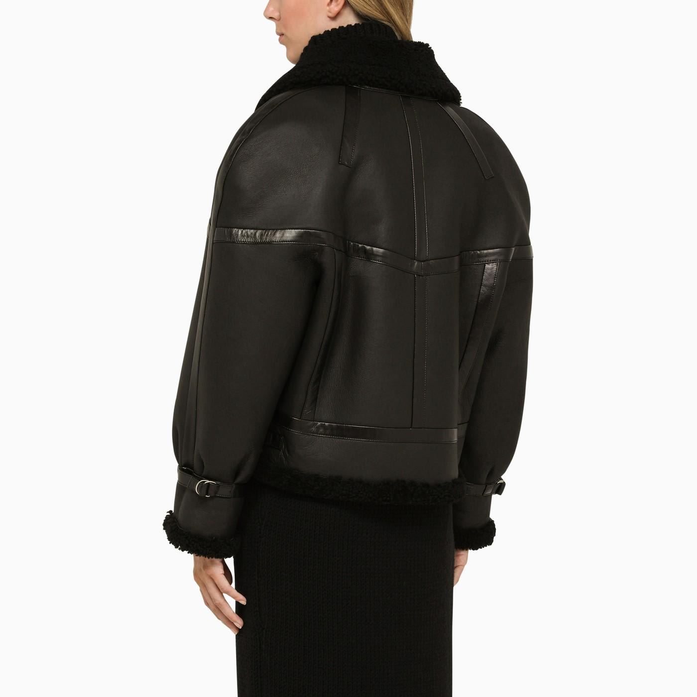 Shop Saint Laurent Black Leather Jacket In Nero