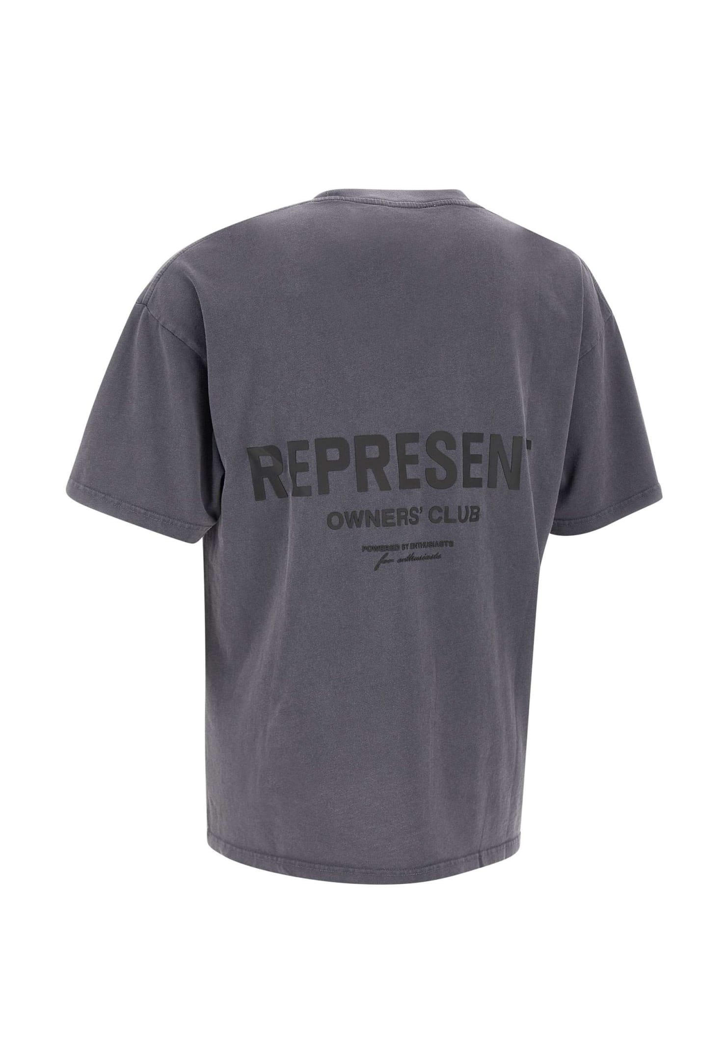 Shop Represent Owners Club Cotton T-shirt In Grey