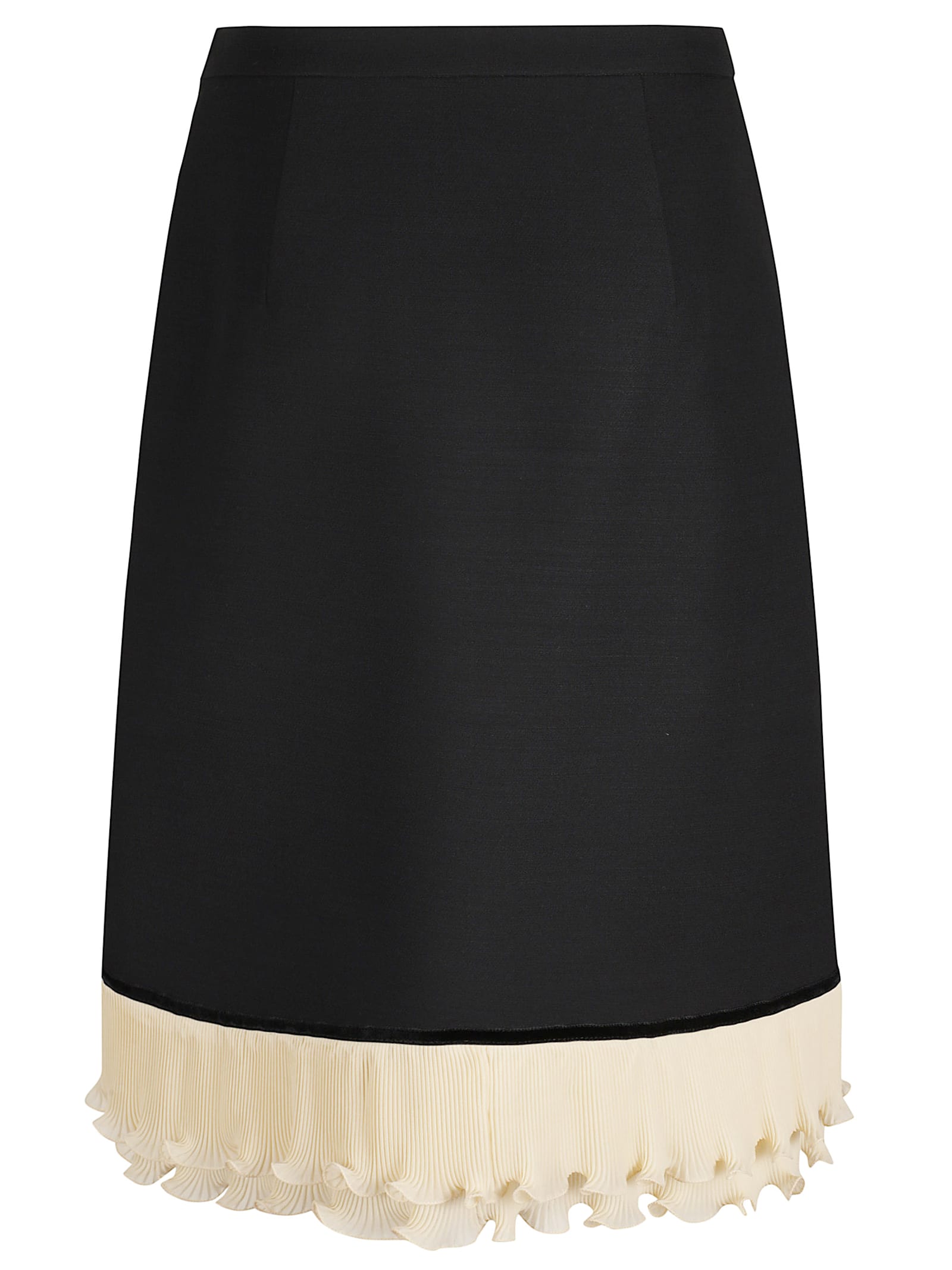 Valentino Solid Crepe Couture Skirt In Black