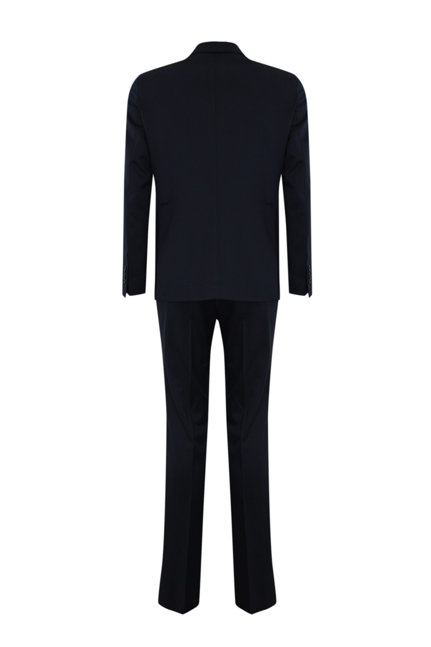 Tagliatore Wool And Cashmere Double-breasted Suit In Navy