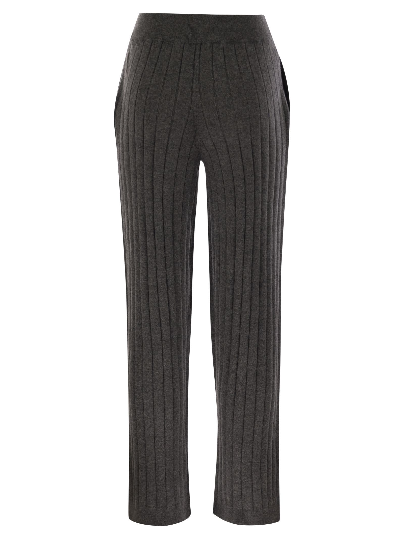 Shop Brunello Cucinelli Cashmere Knit Trousers In Plum