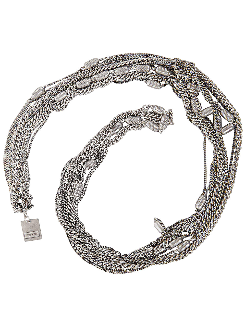 Shop Goti Silver Chains Necklace In Multi