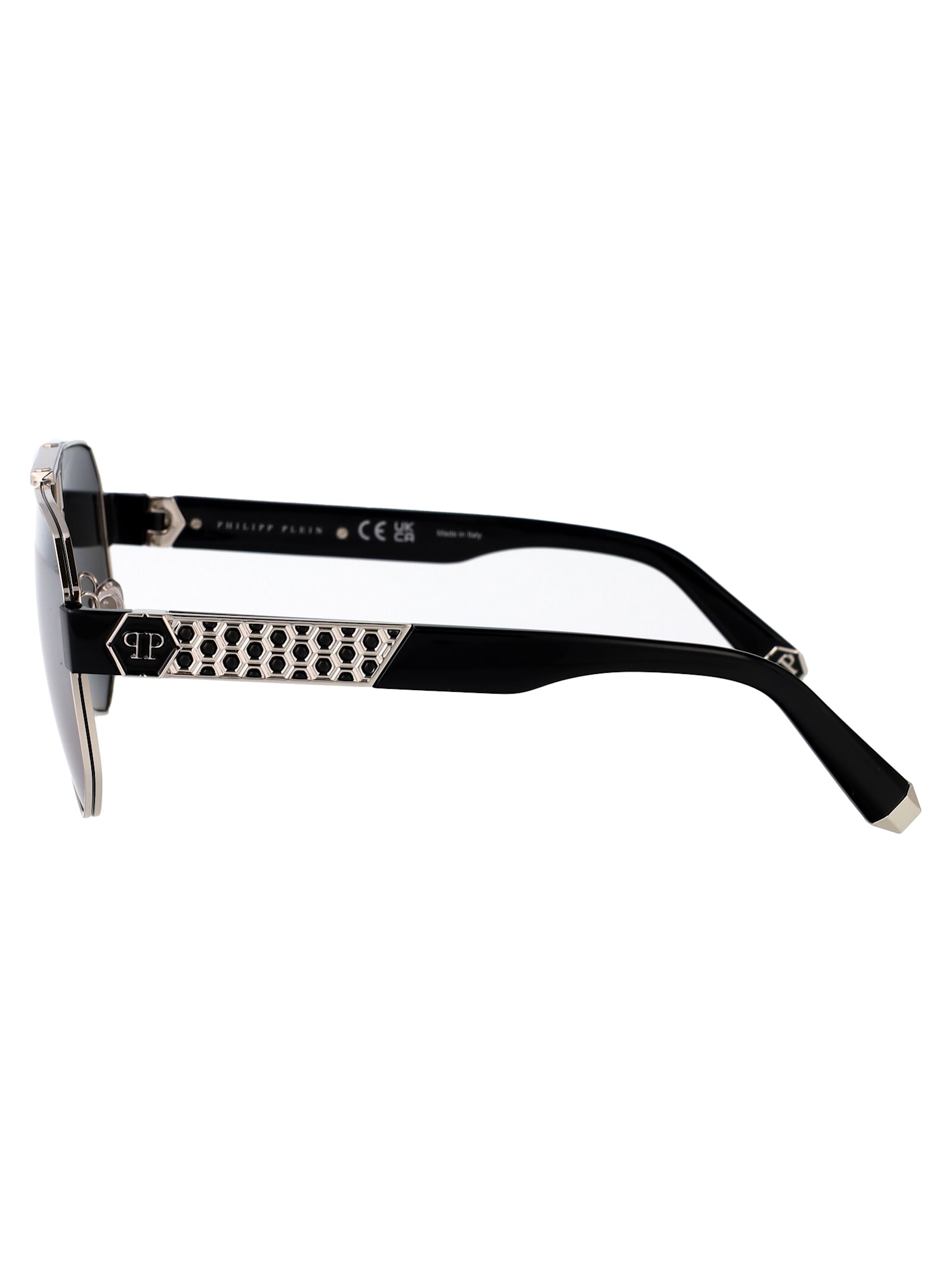 Philipp Plein Plein Badge Sunglasses In Silver