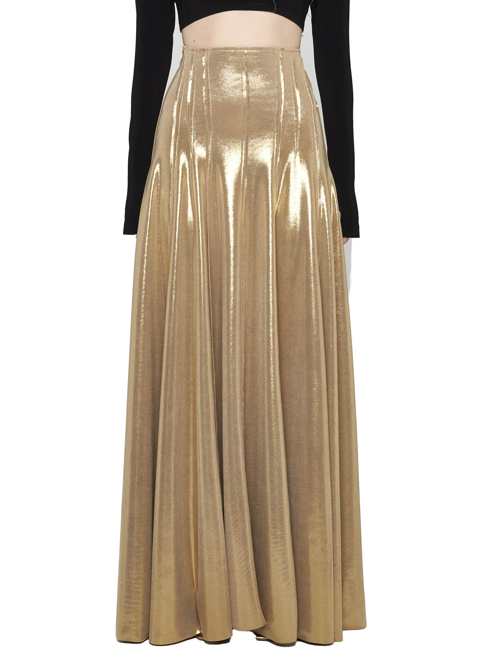 Shop Norma Kamali Skirt In Gold