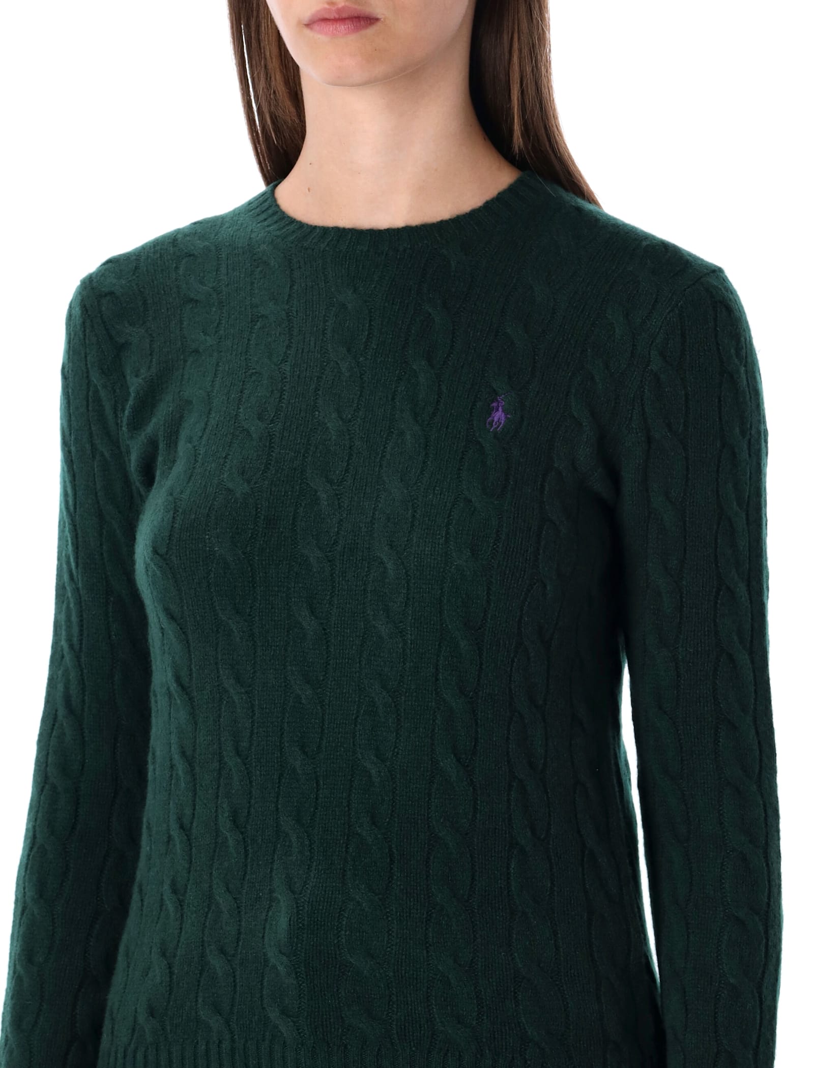 Polo Ralph Lauren Wool And Cashmere Cable-knit Sweater In Green