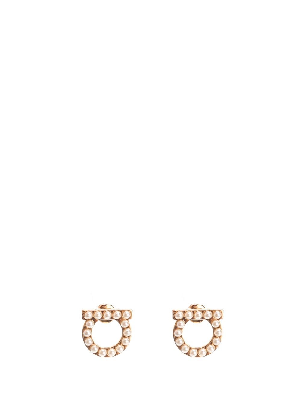 Gancini Earrings With Pearls
