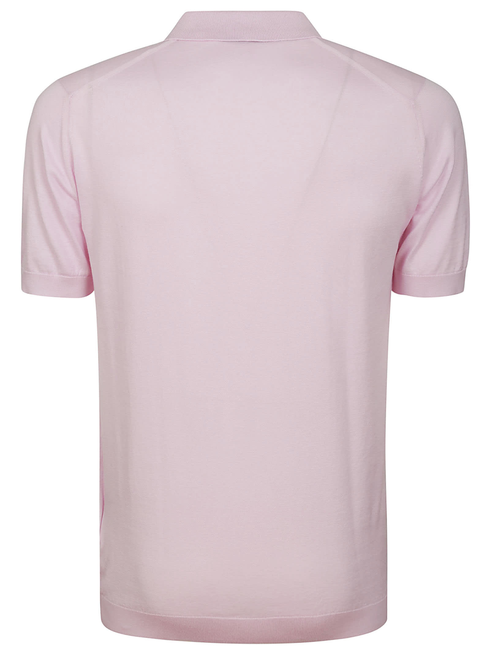 Shop John Smedley Adrian Shirt Ss In Mallow Pink