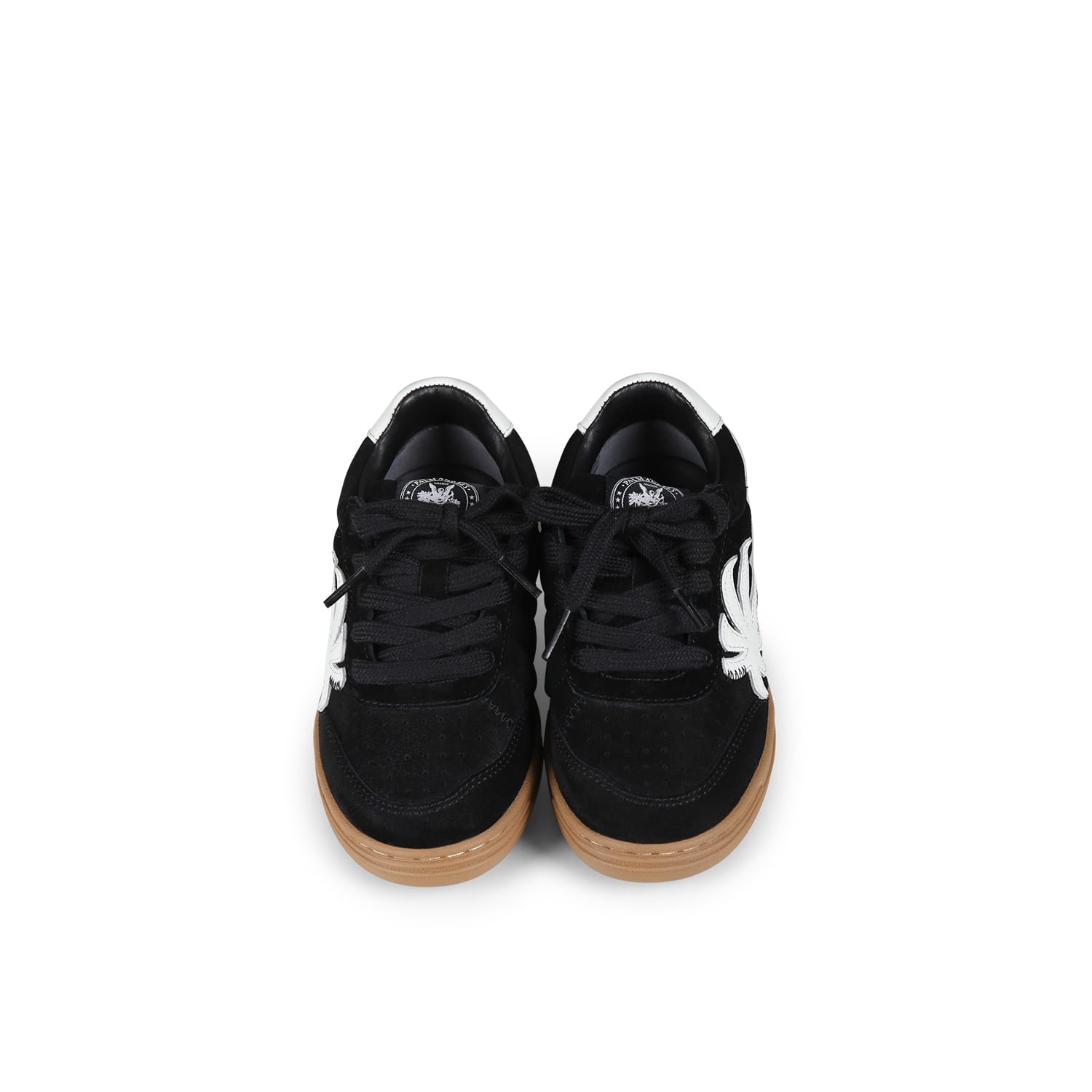 Palm Angels Black Sneakers For Kids With Palm Tree In Black