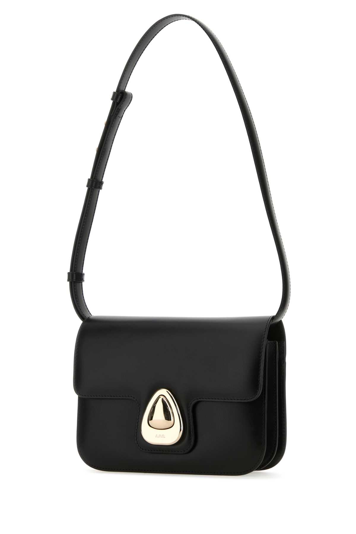 Shop Apc Black Leather Small Astra Crossbody Bag In Noir
