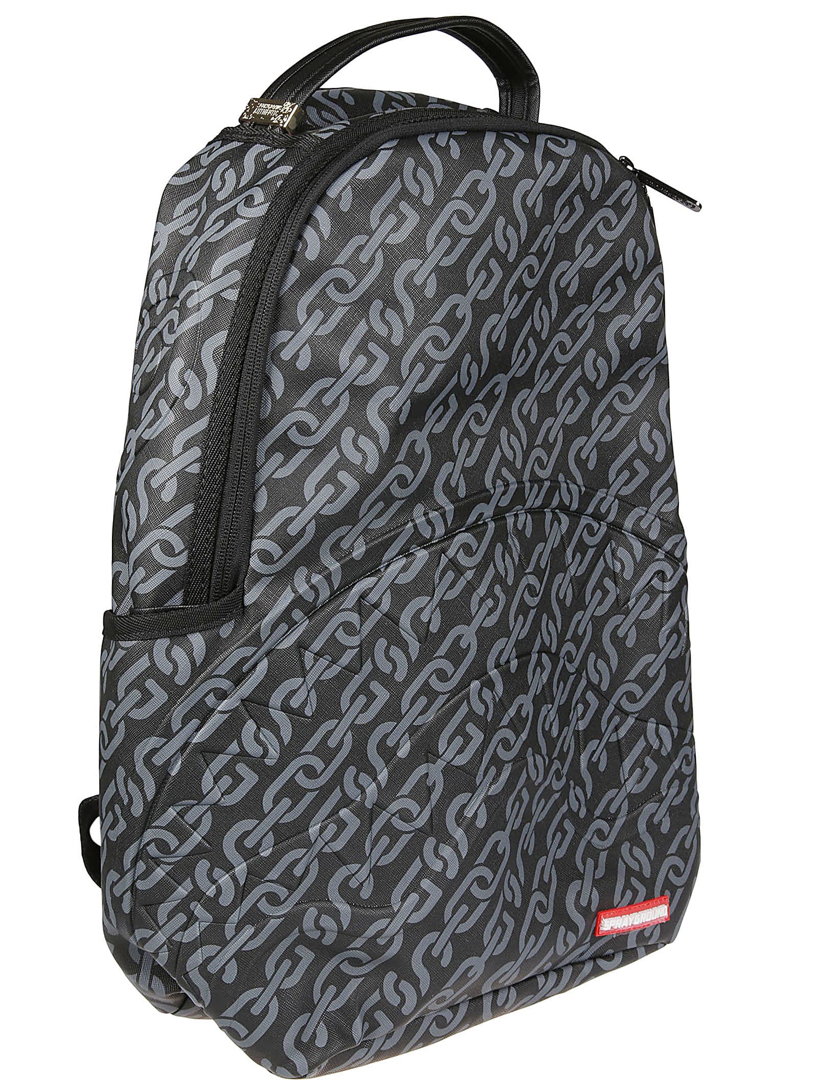 Shop Sprayground Chains Backpack In Nero/grigio