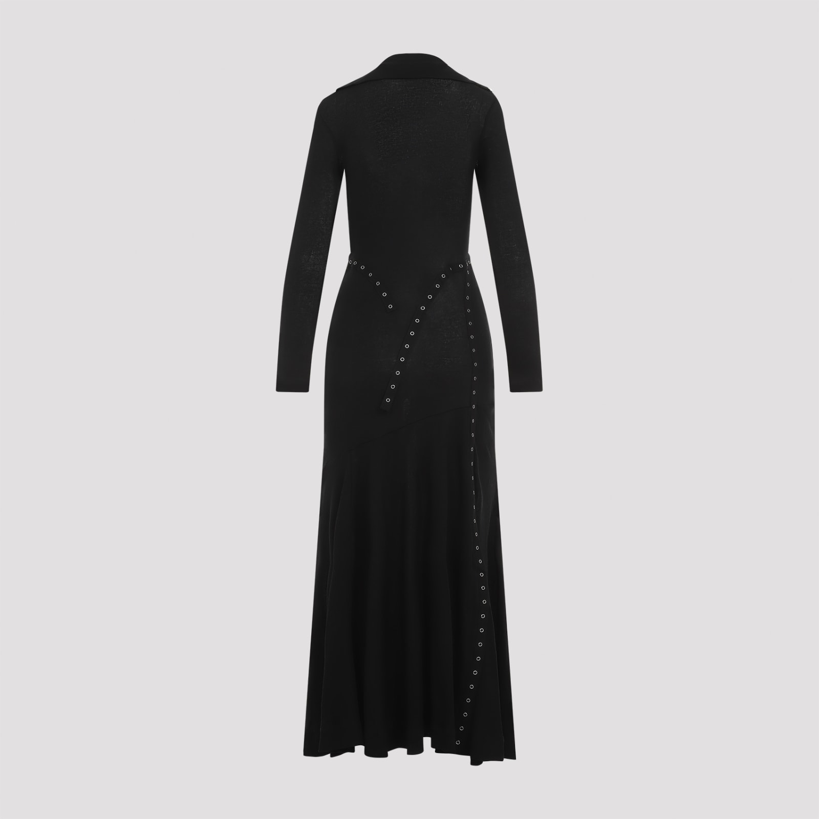 Shop Simone Rocha Ribbed Multi Snap Bias Cut Dress In Black