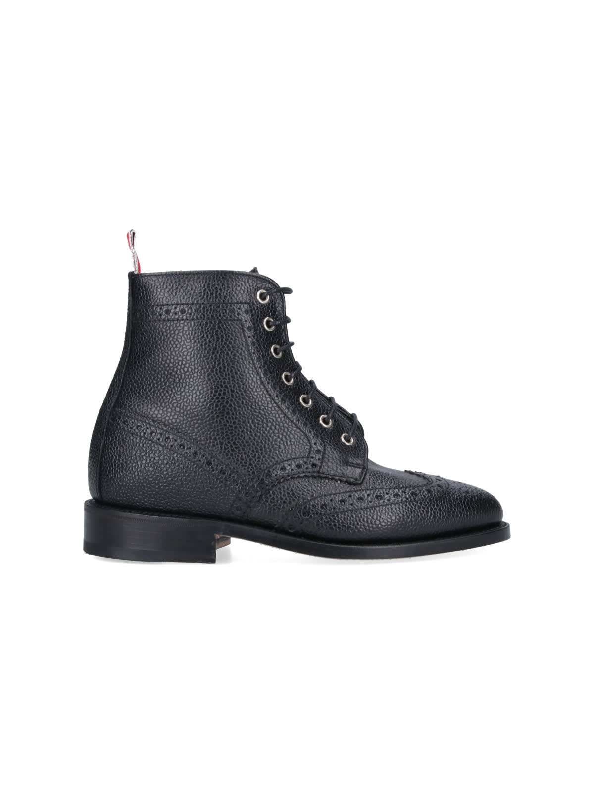 Shop Thom Browne Brogue Detail Boots In Black