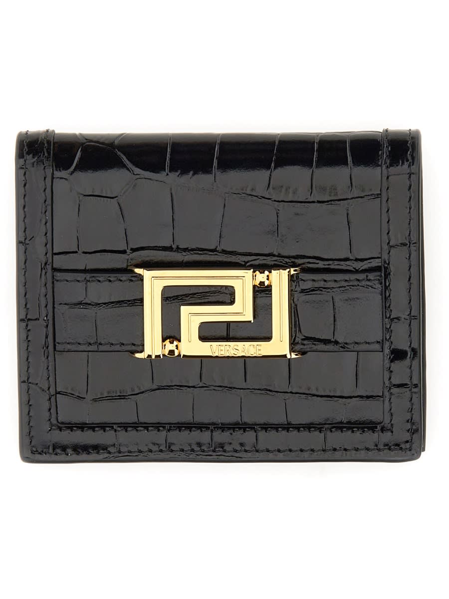 Versace Greca Goddess Wallet In Black