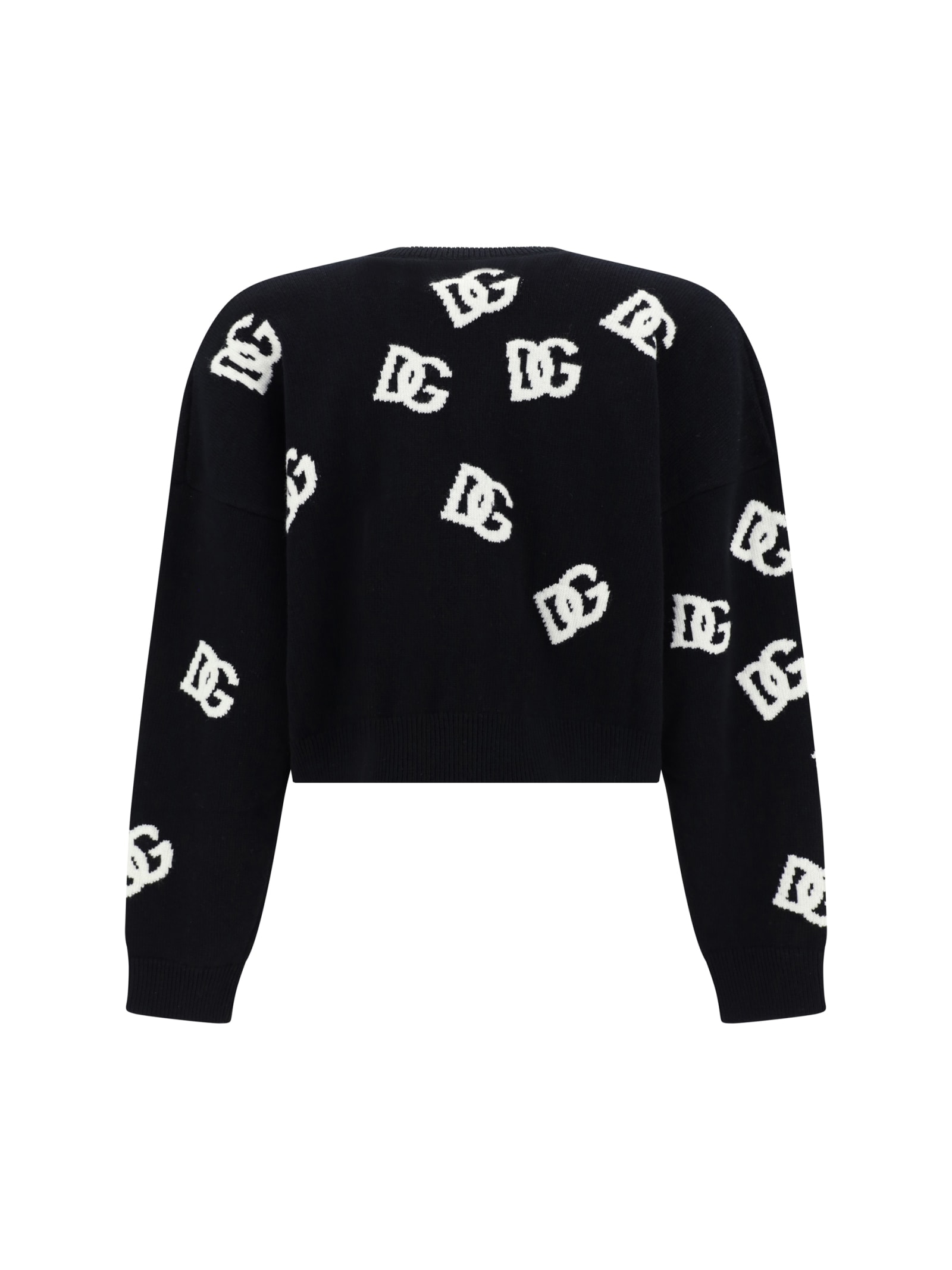 Shop Dolce & Gabbana Cardigan In Nero/bianco