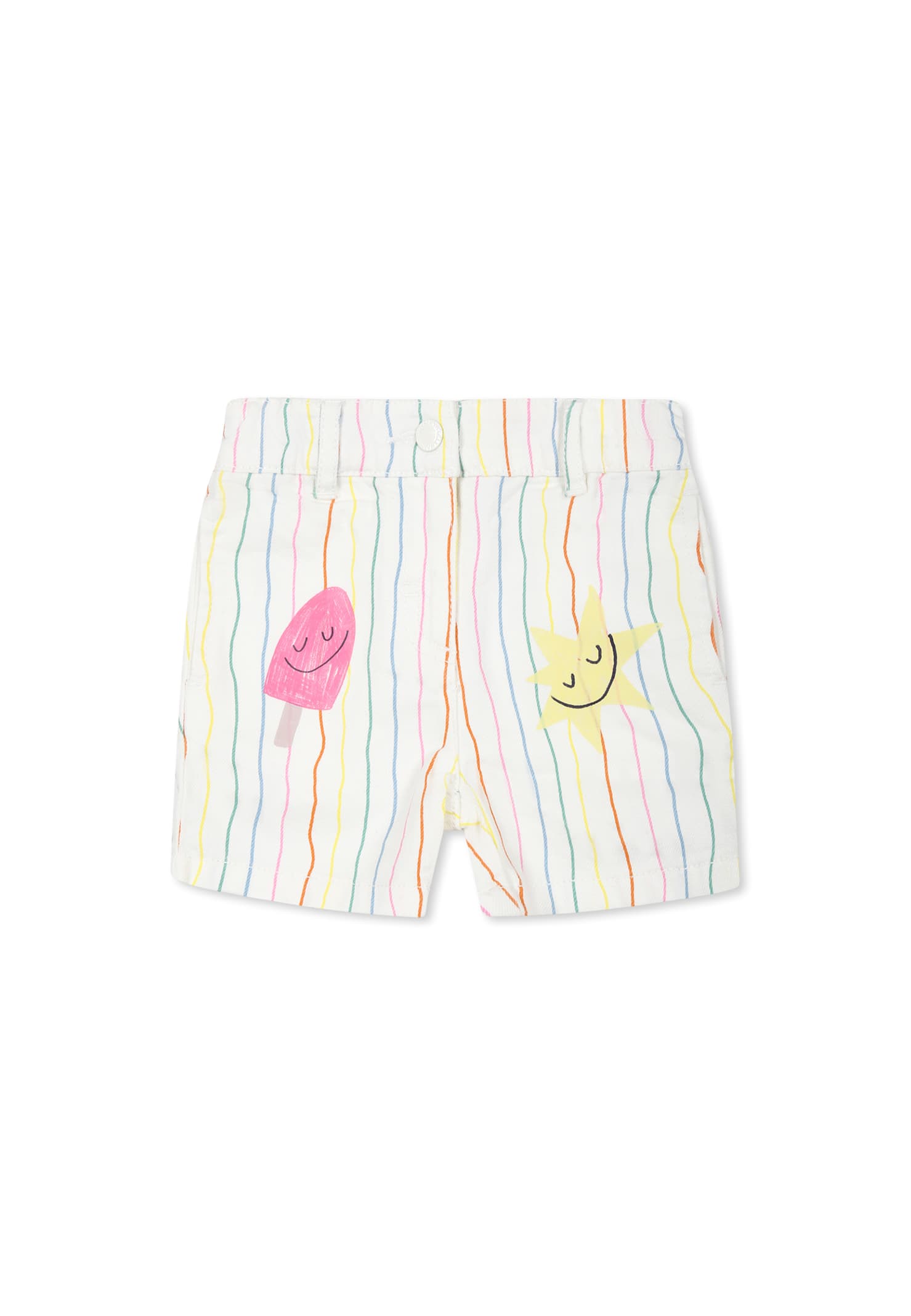 Shop Stella Mccartney White Shorts For Baby Girl With Ice Cream
