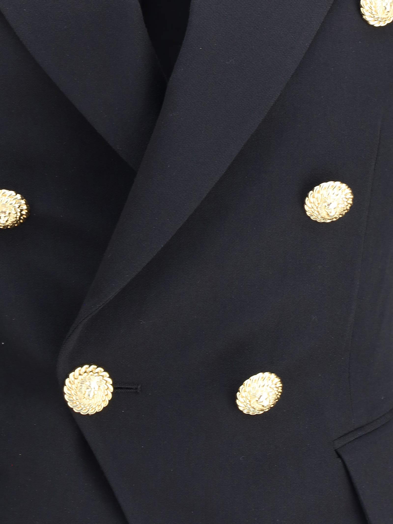 Balmain Wool Blazer With Iconic Metal Buttons In Black