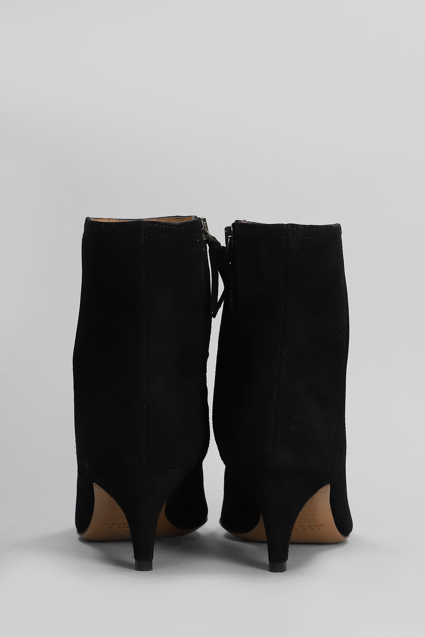 Shop Isabel Marant Deone Low Heels Ankle Boots In Black Suede