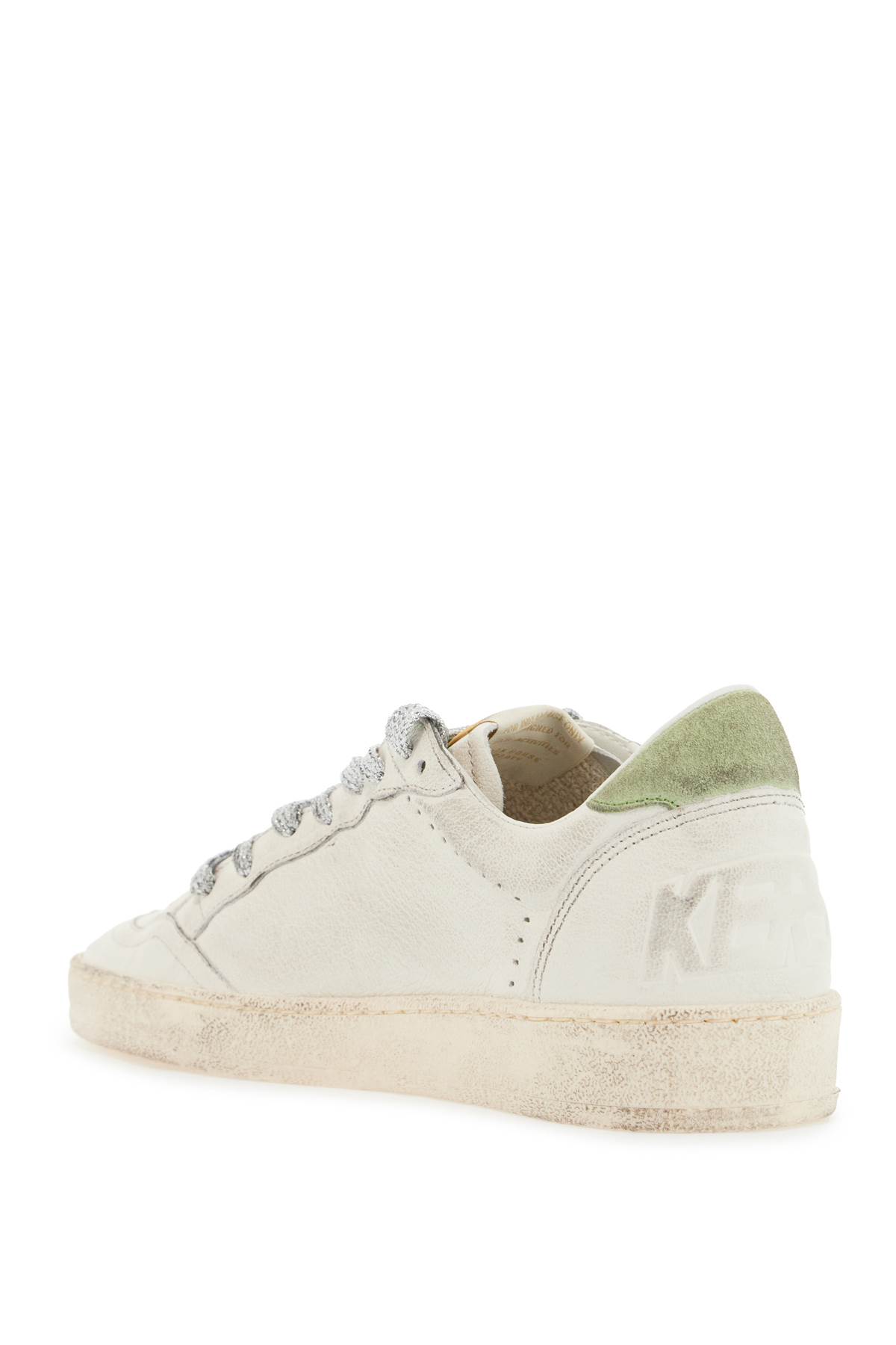 Golden Goose Ball Star Leather Sneakers With Iconic Contrasting Star In Neutral