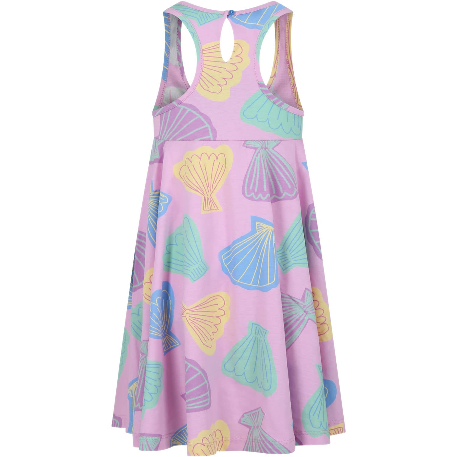Shop Stella Mccartney Pink Dress For Girl With All-over Multicolor Print