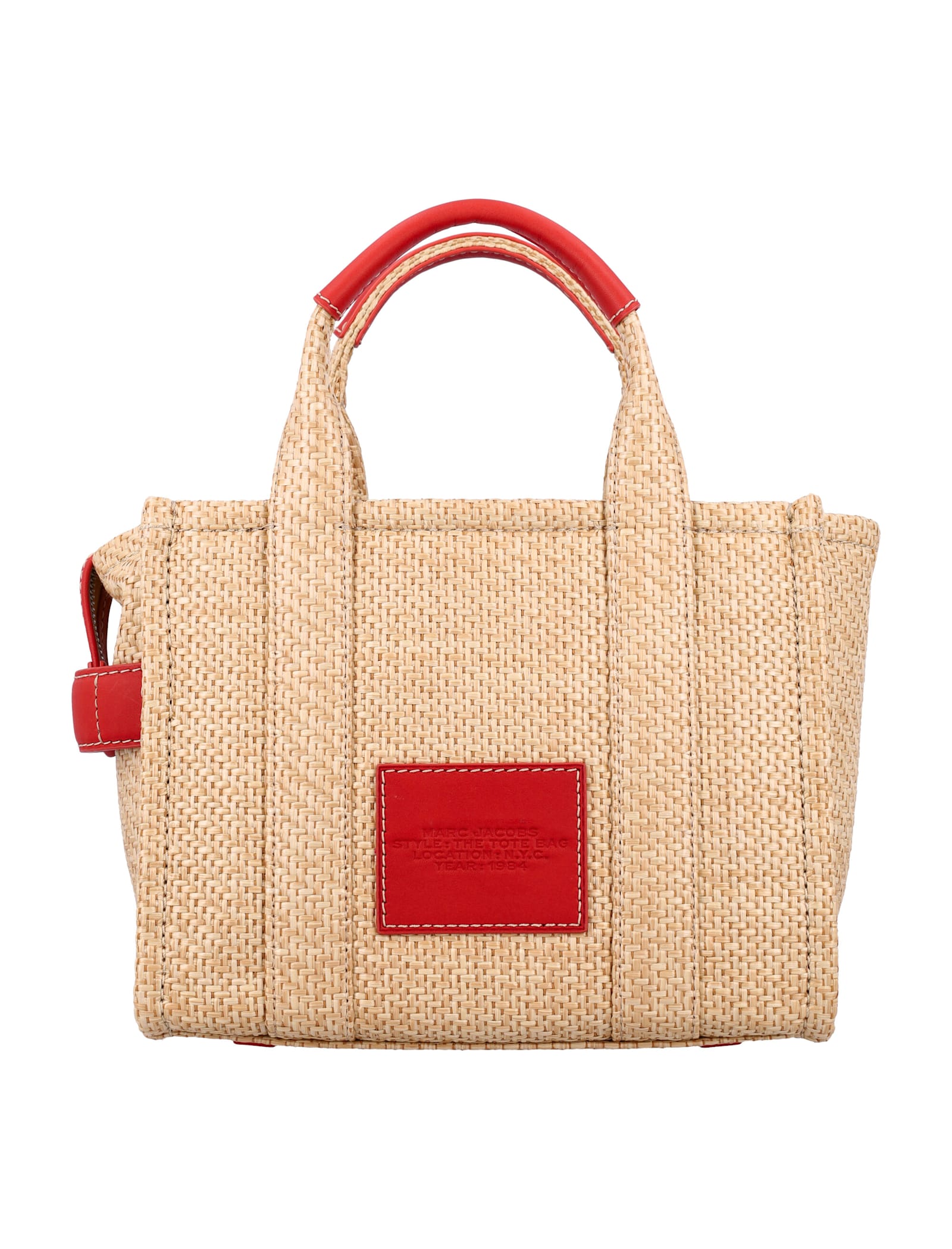 Marc Jacobs Medium Tote Embroidery Daisy Raffia In Natural