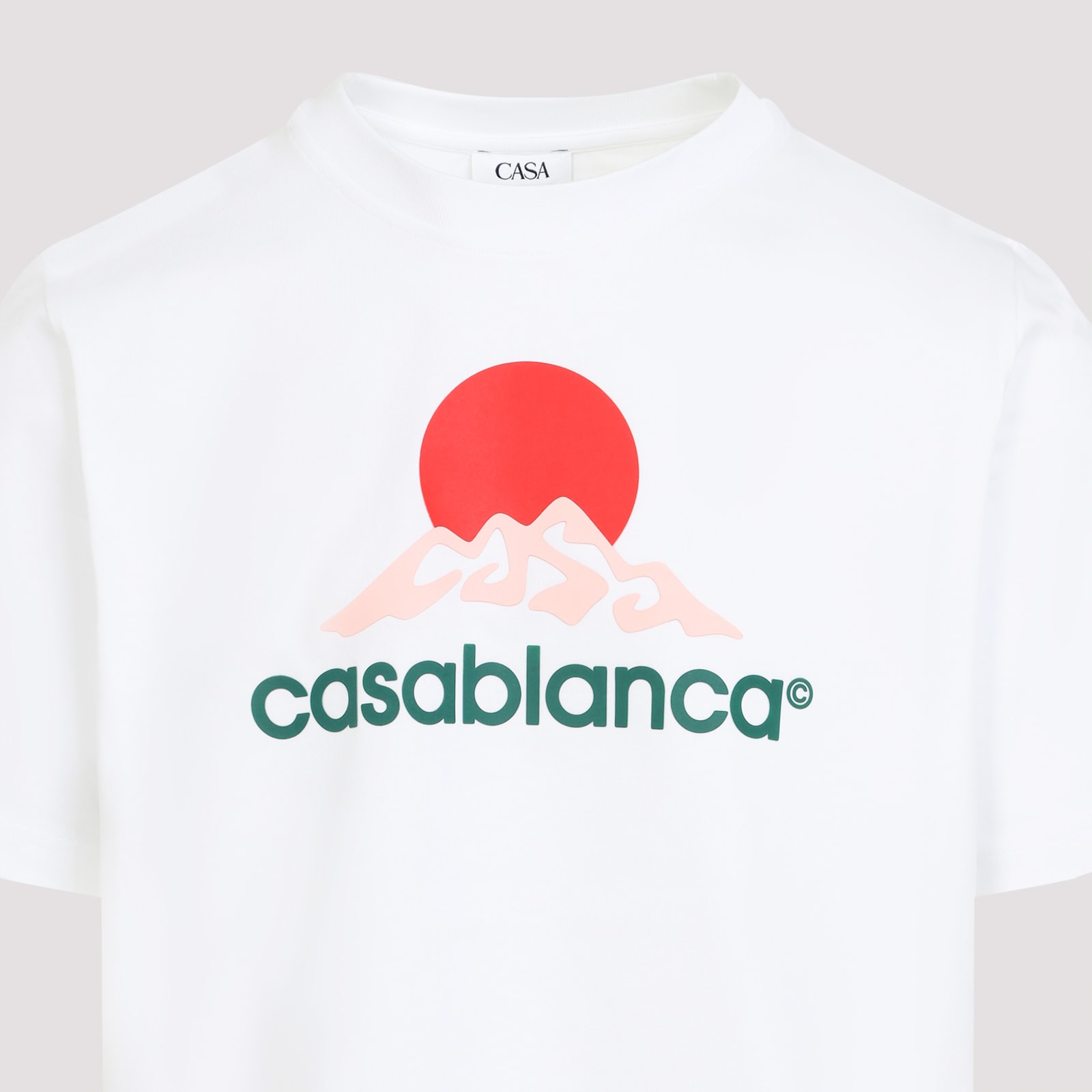 Casablanca White Crewneck T-shirt With Logo On The Front In White