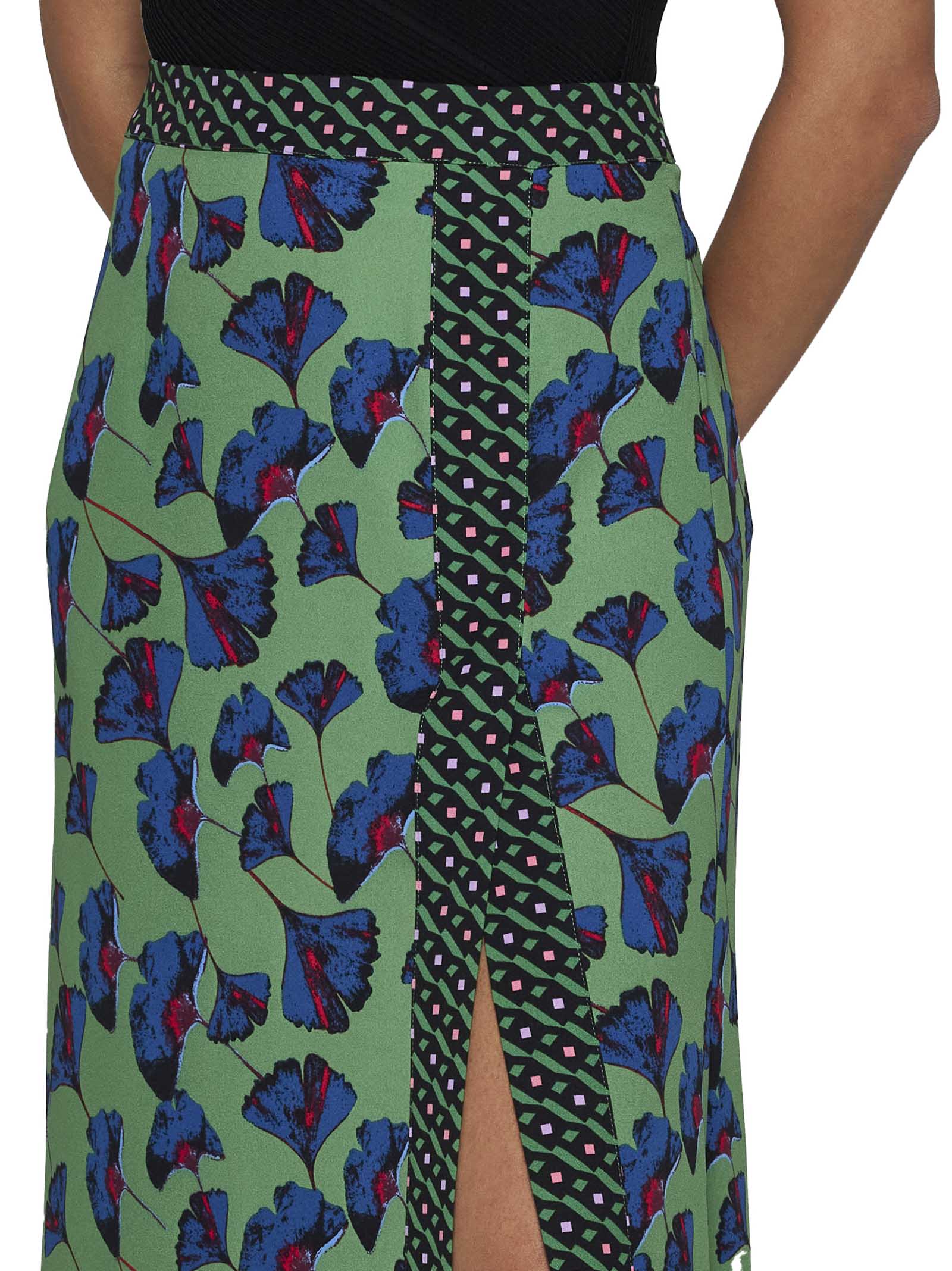 Shop Diane Von Furstenberg Skirt In Falling Gingko/dia Cubes