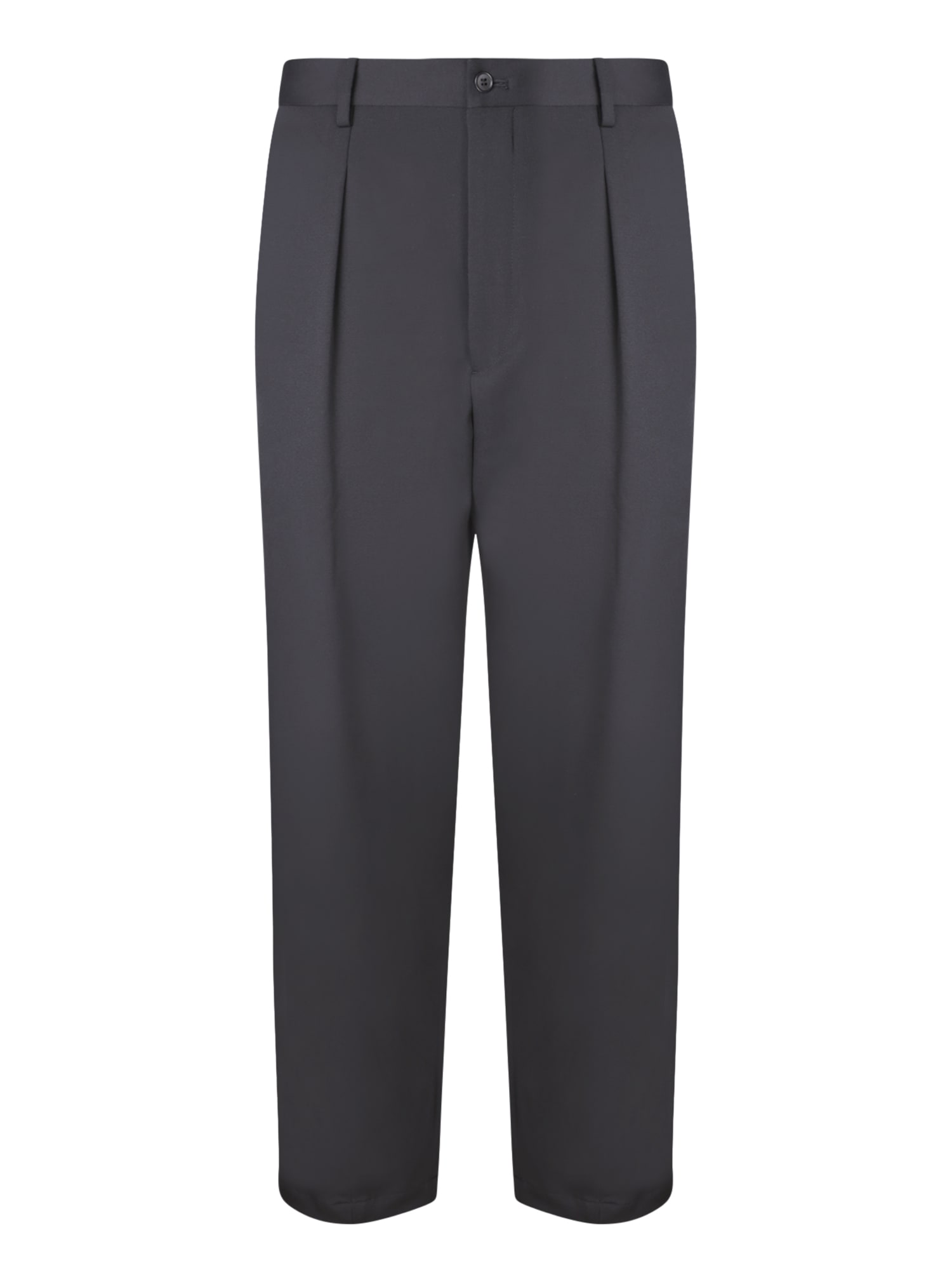 Virgin Wool Trousers In Black