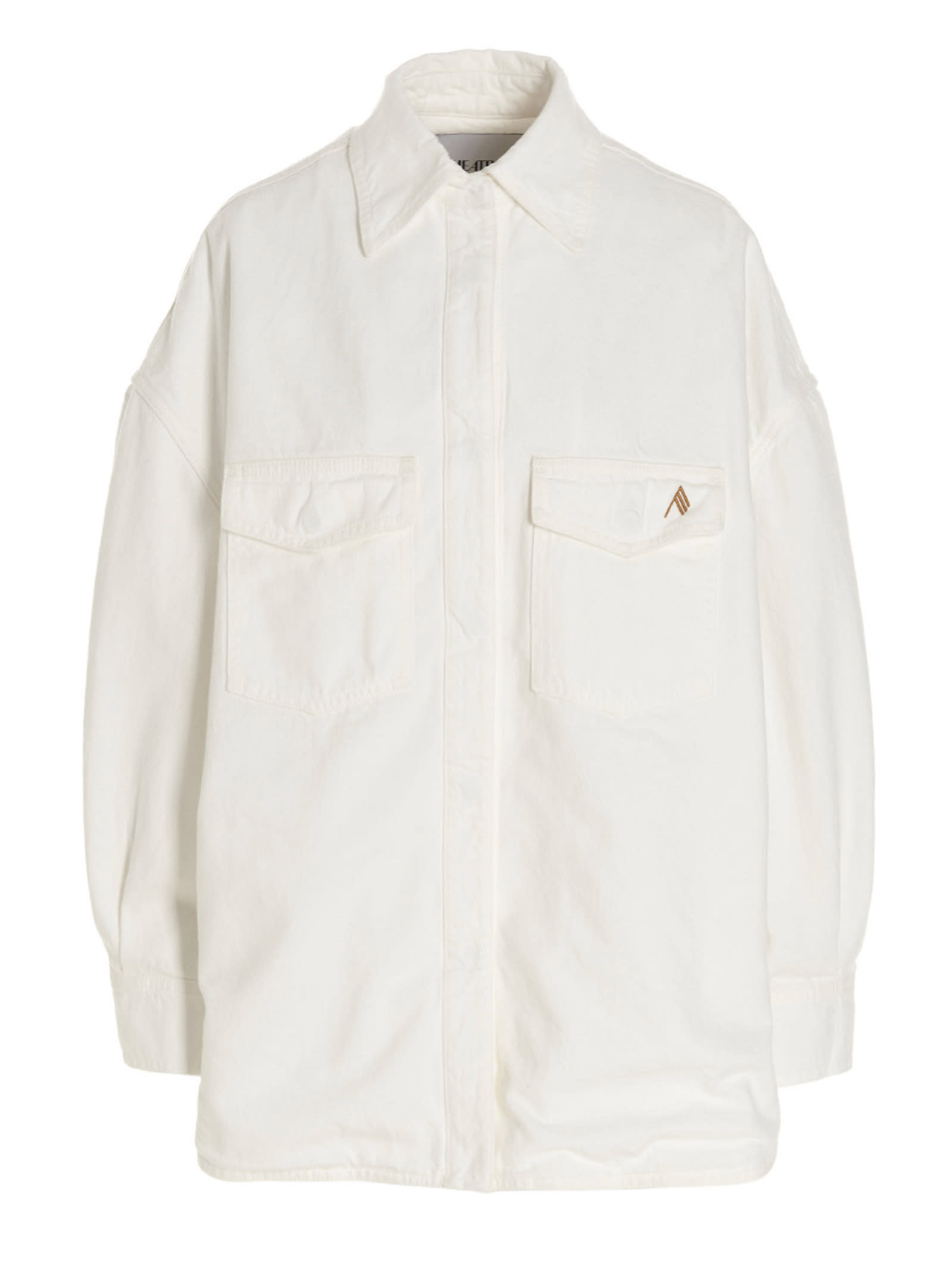 Attico Logo-embroidered Shirt Jacket In White