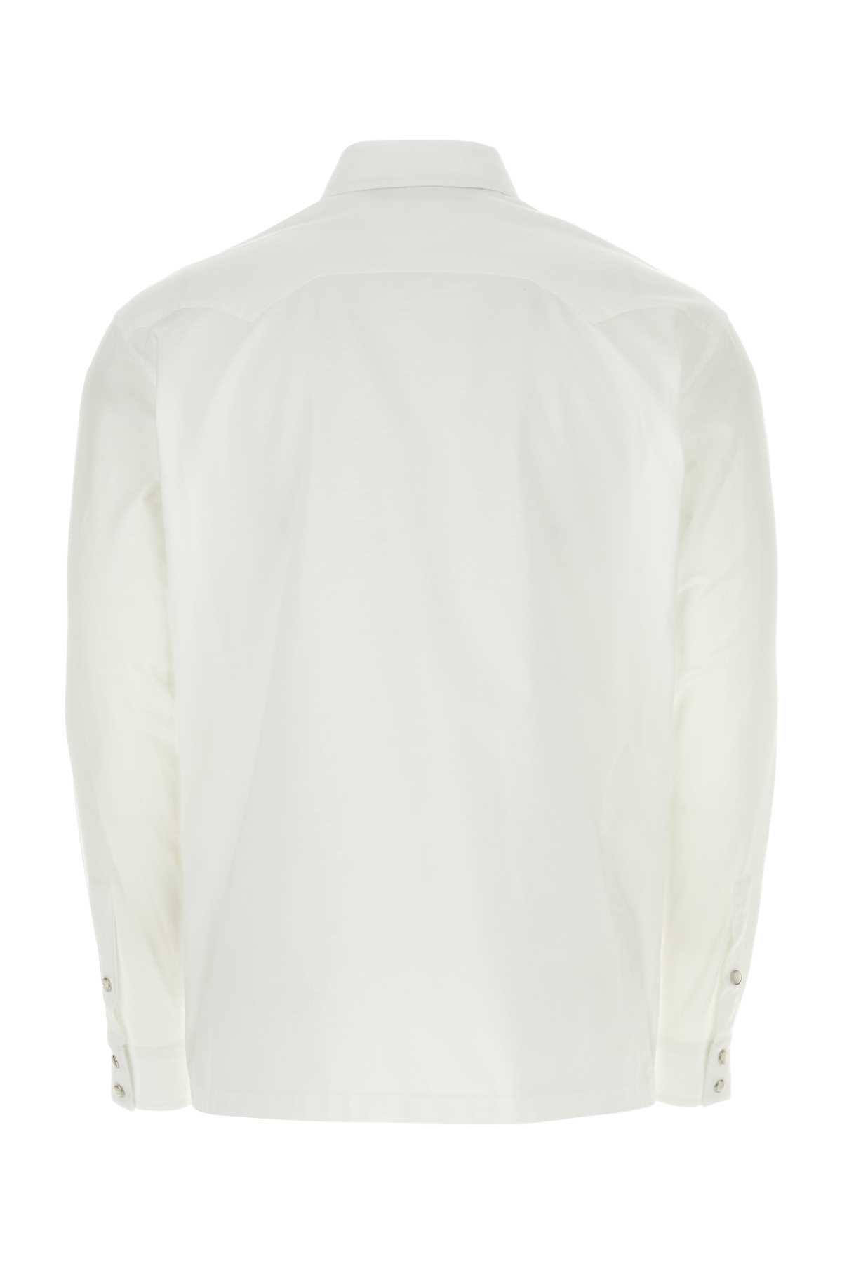 Shop Palm Angels White Oxford Shirt In Offwhiteblack