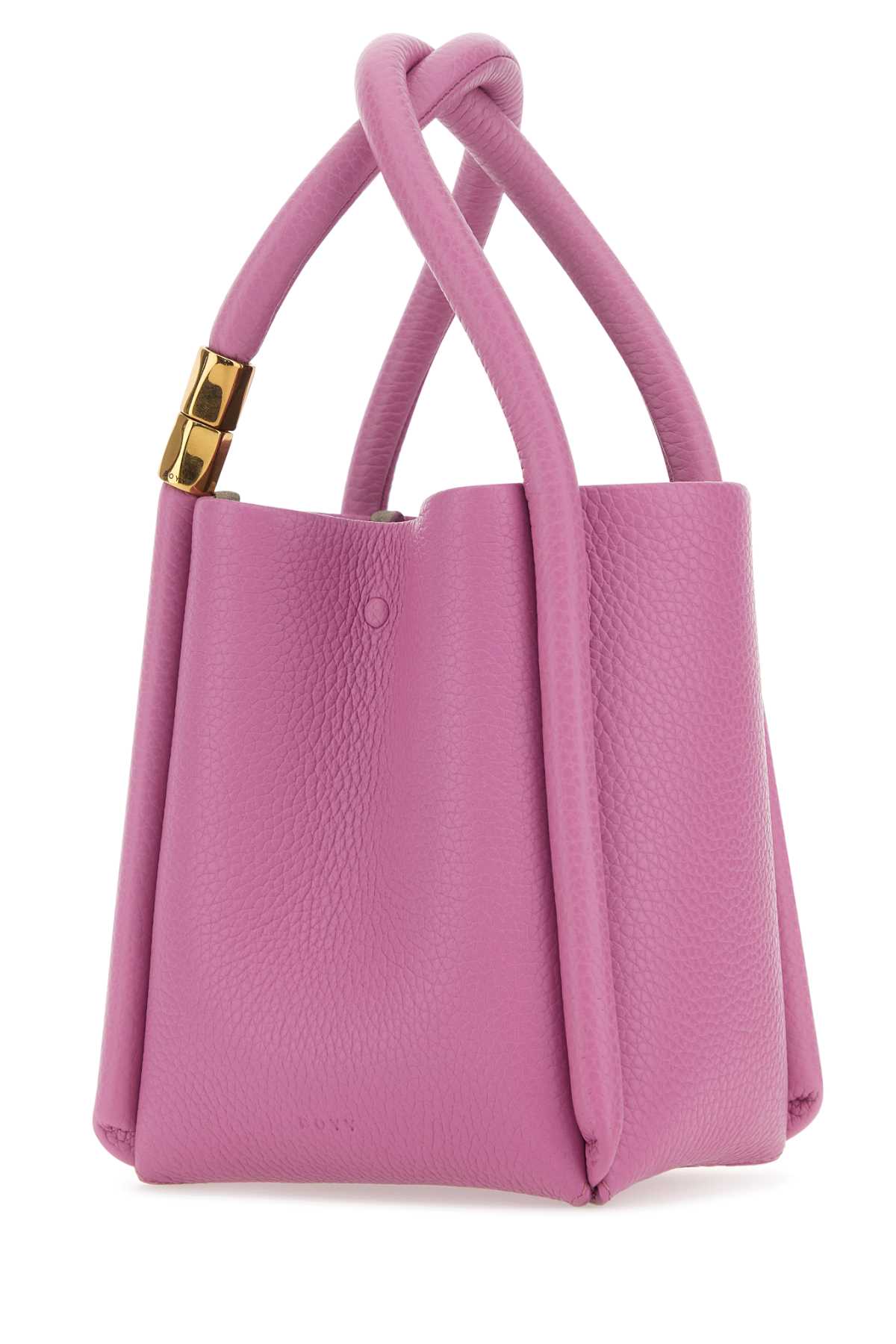 Boyy Dark Pink Leather Lotus 12 Handbag In Putty