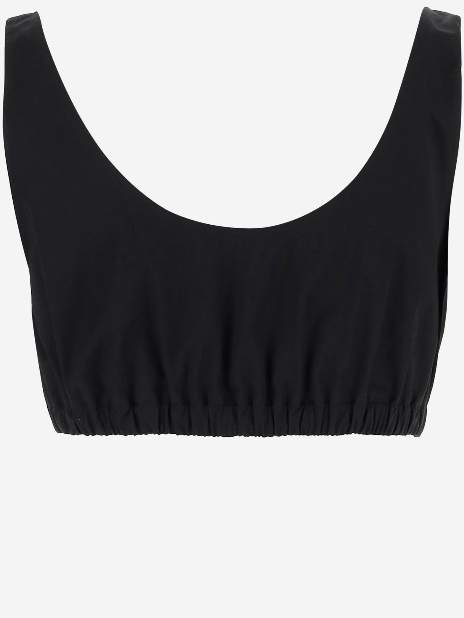 Tory Burch Cotton Short Tank Top In Black