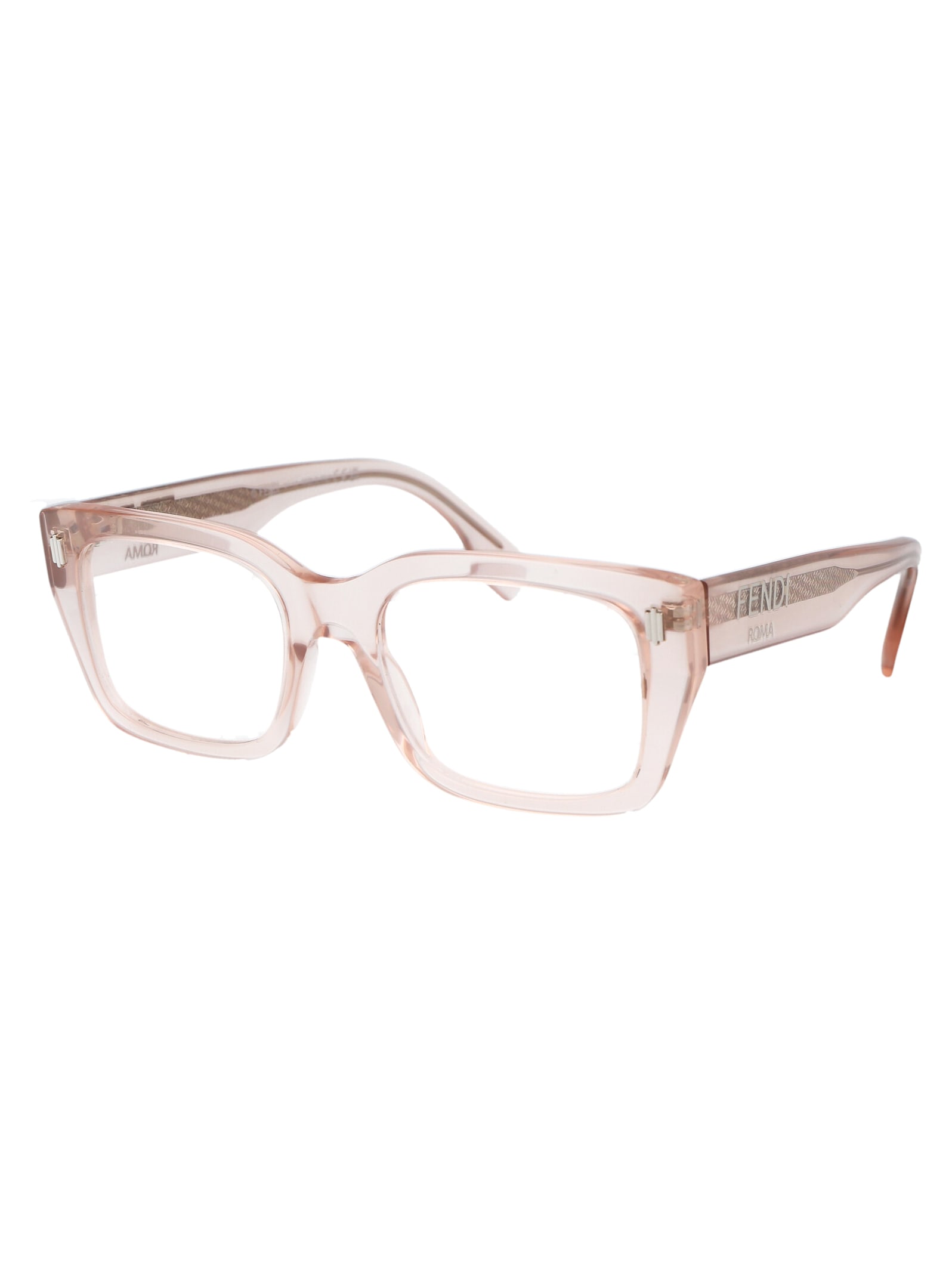 Shop Fendi Roma Glasses In 072 Shiny Pink